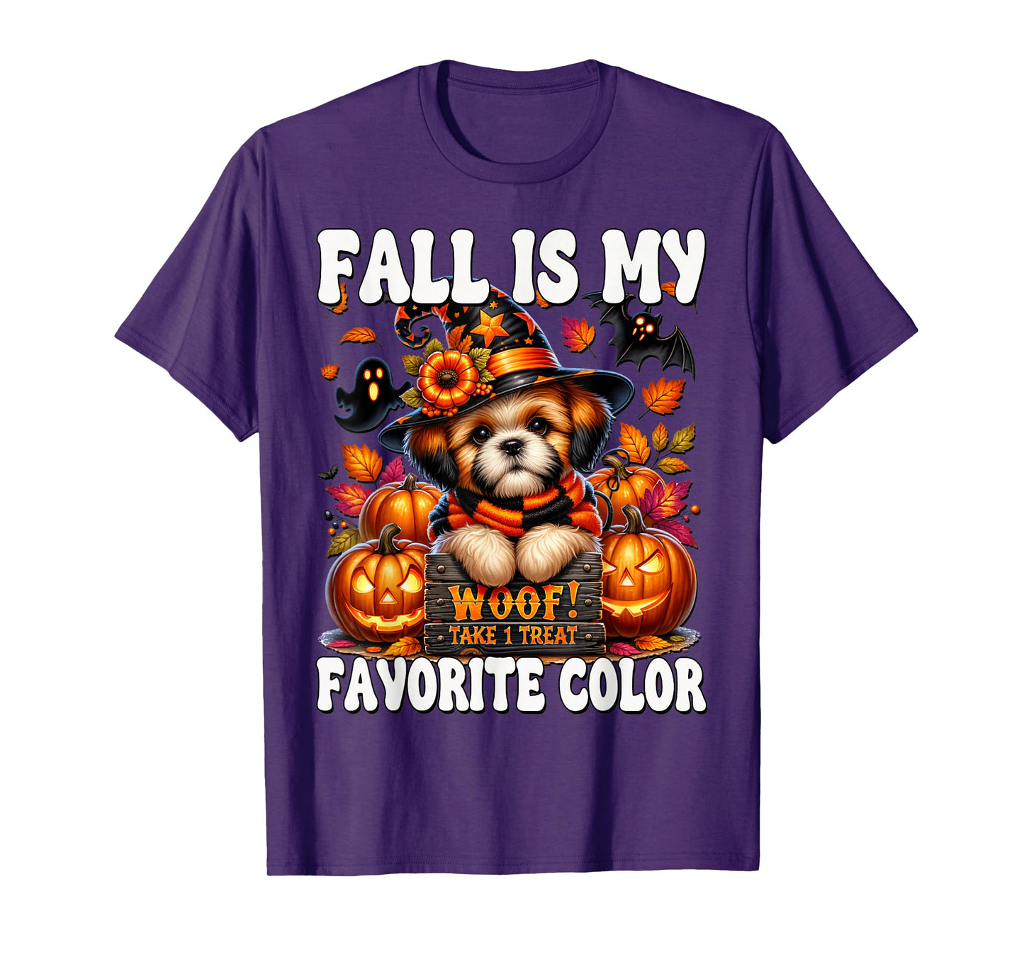 Halloween Shih Tzu Puppy for Mom Fall is My Favorite Color T-Shirt