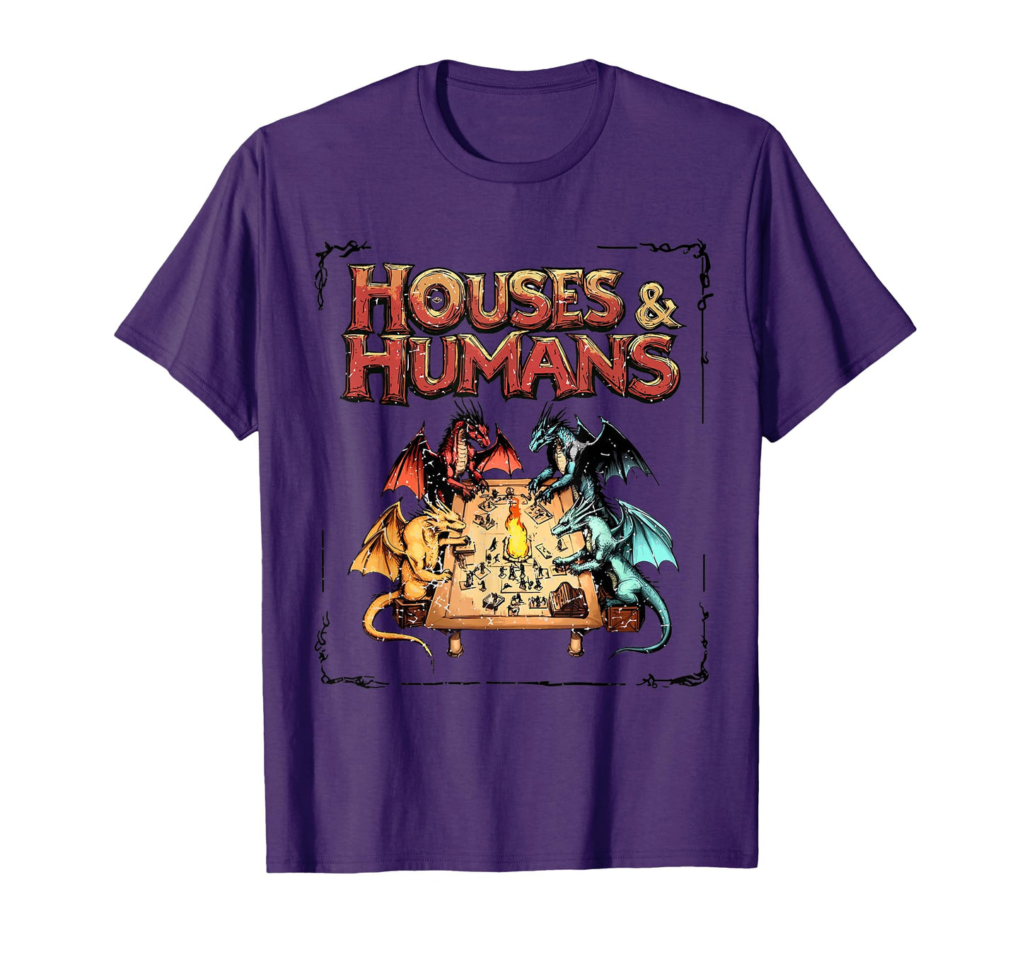 Houses and Humans Vintage Retro 90s Joke Gaming D20 T-Shirt