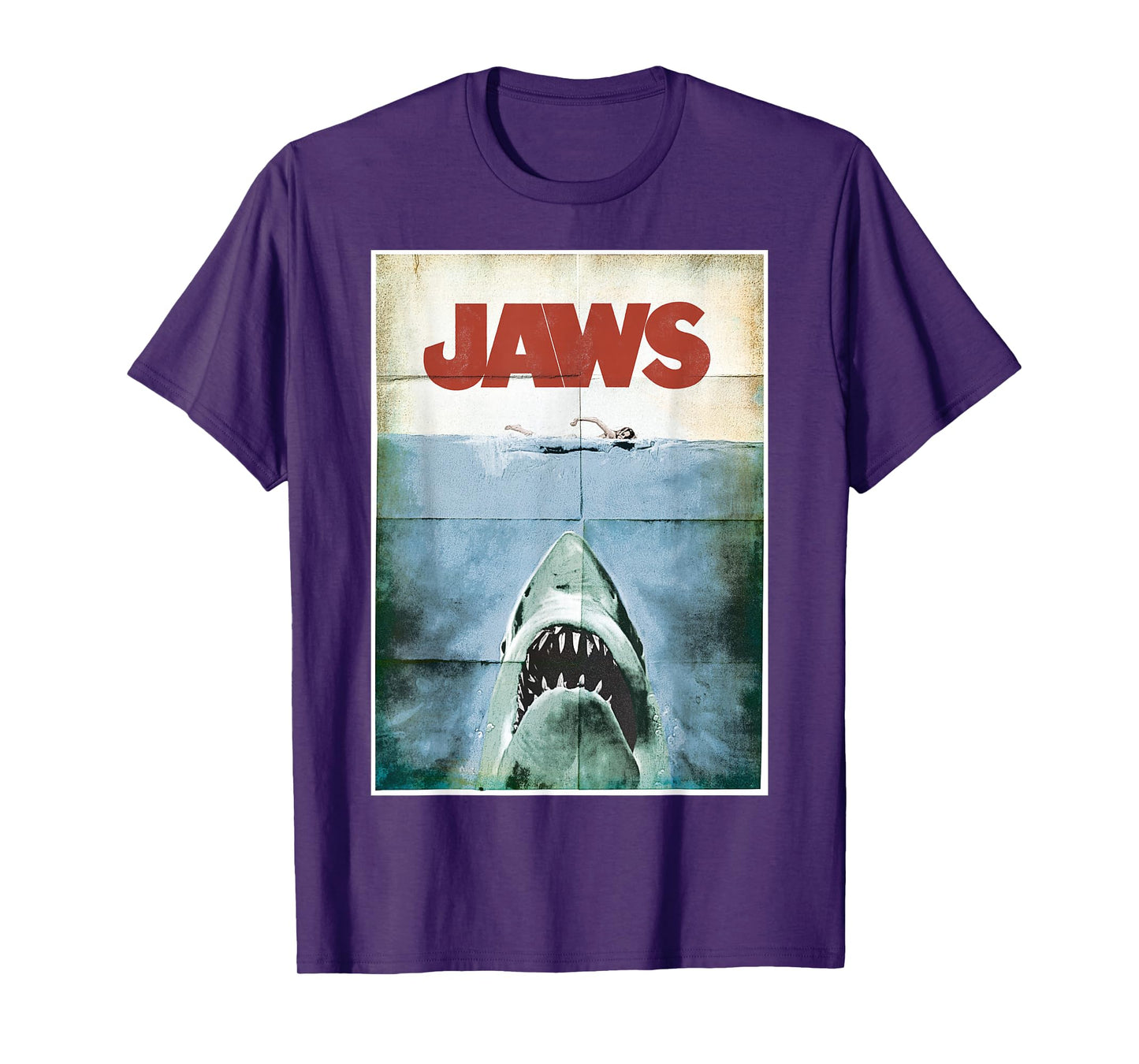 Jaws 50th Anniversary Poster Vintage Style Front & Back T-Shirt