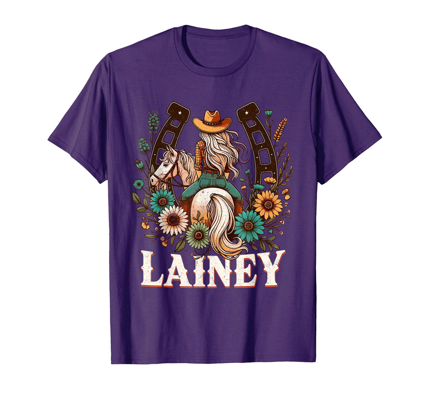 Lainey Name Girl Personalized Name Cowgirl T-Shirt