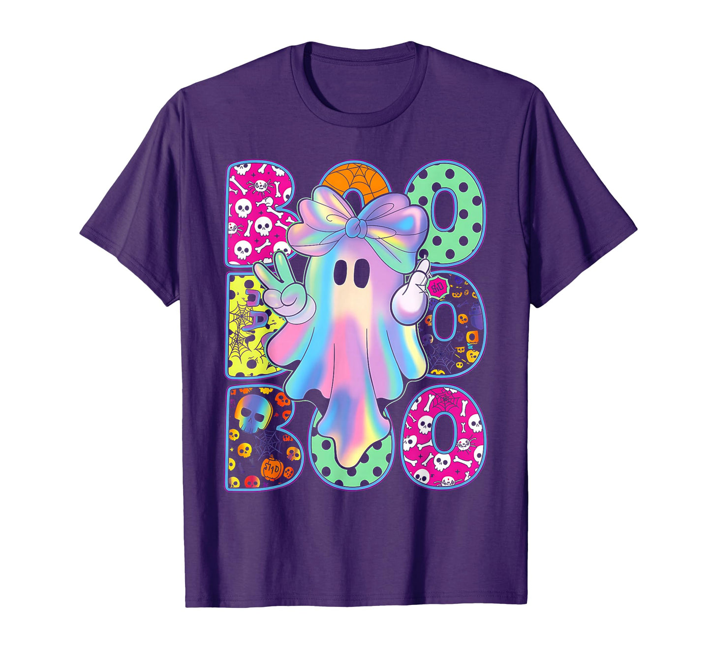 Toddler Ghost with Bow Boo Girls Halloween T-Shirt