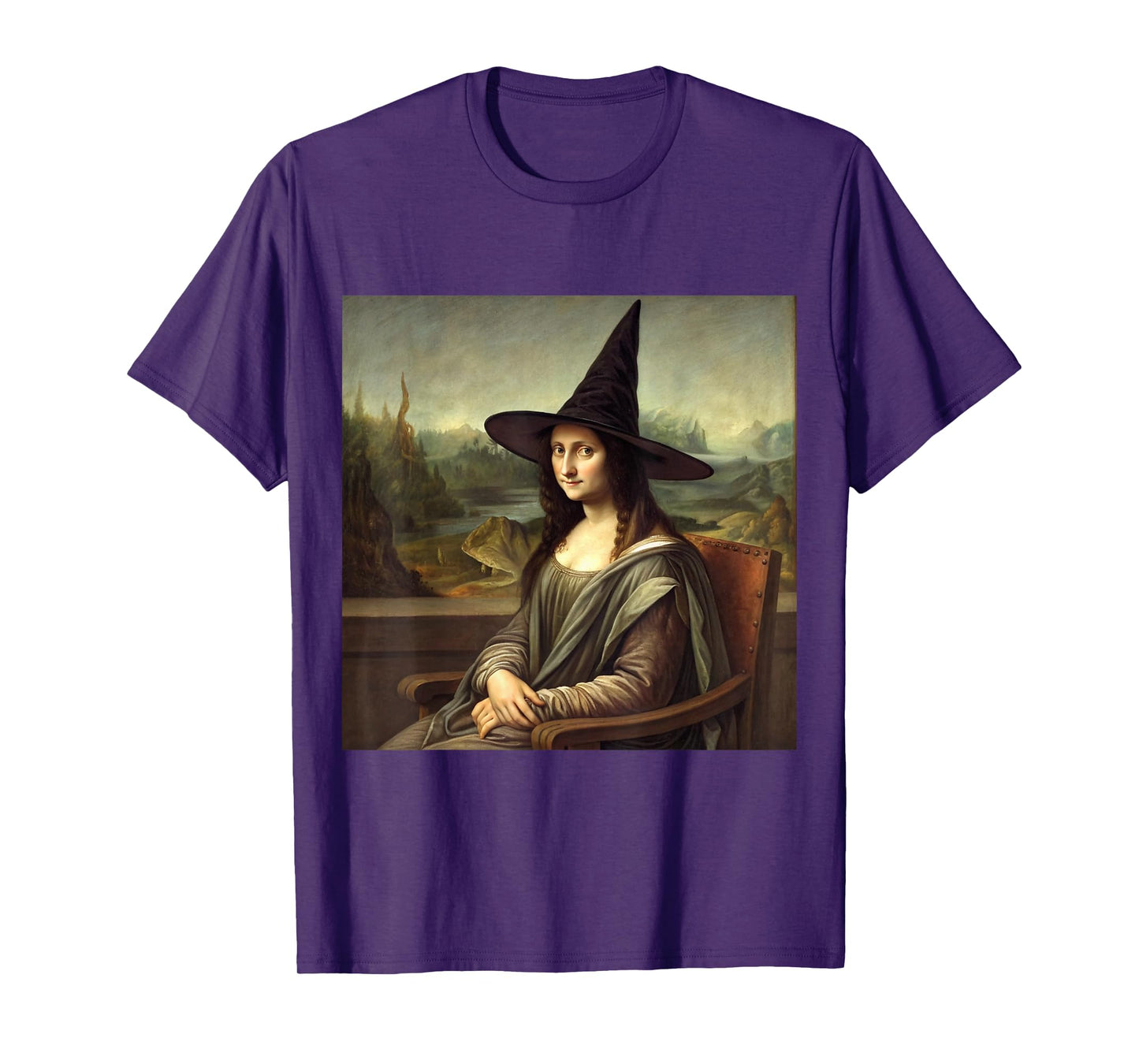 Mona Lisa Inspired Witch Portrait Halloween Classic Hat Art T-Shirt
