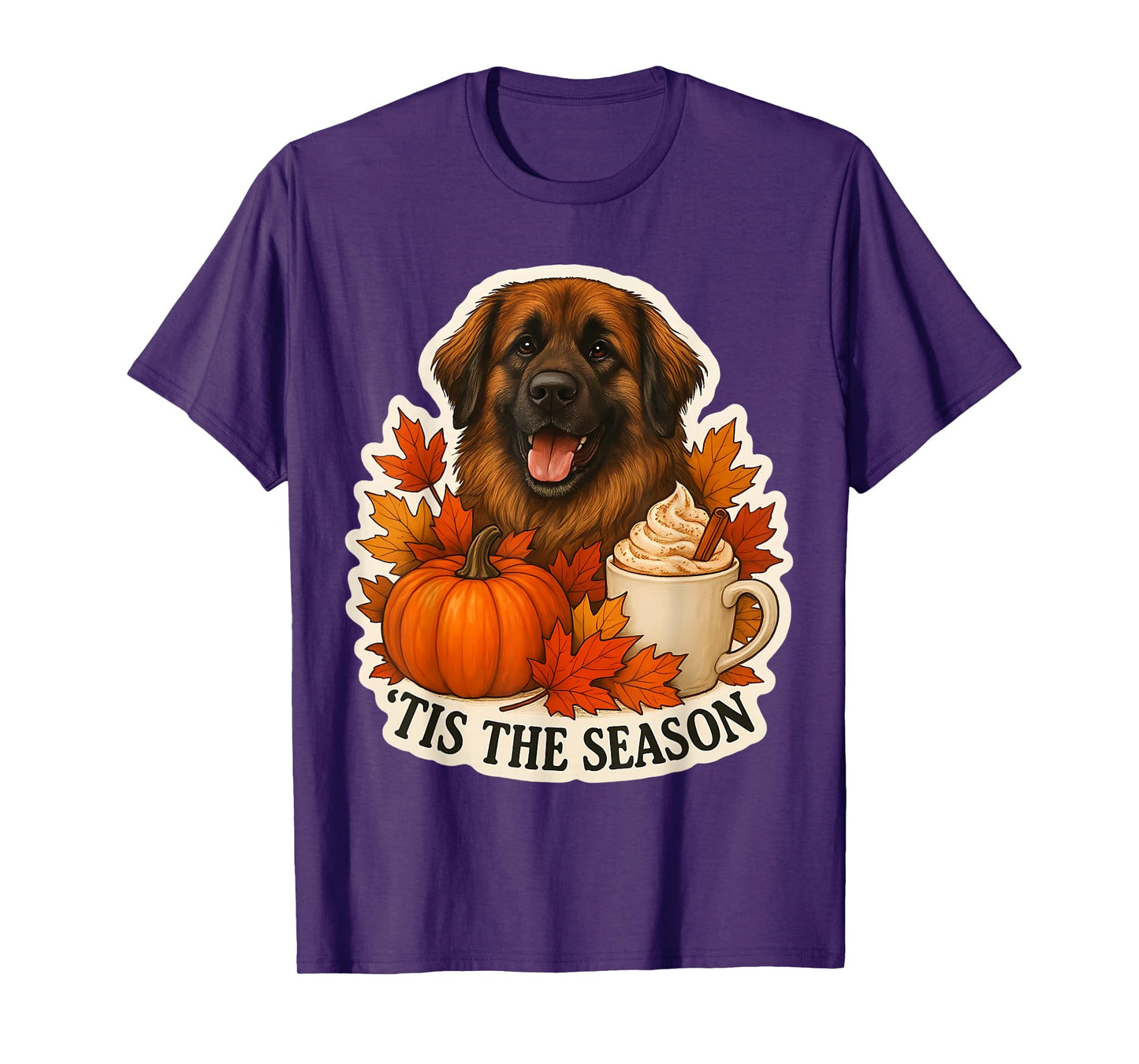 Tis The Season Leonberger Dog Fall Autumn Pumpkin Spice Cute T-Shirt
