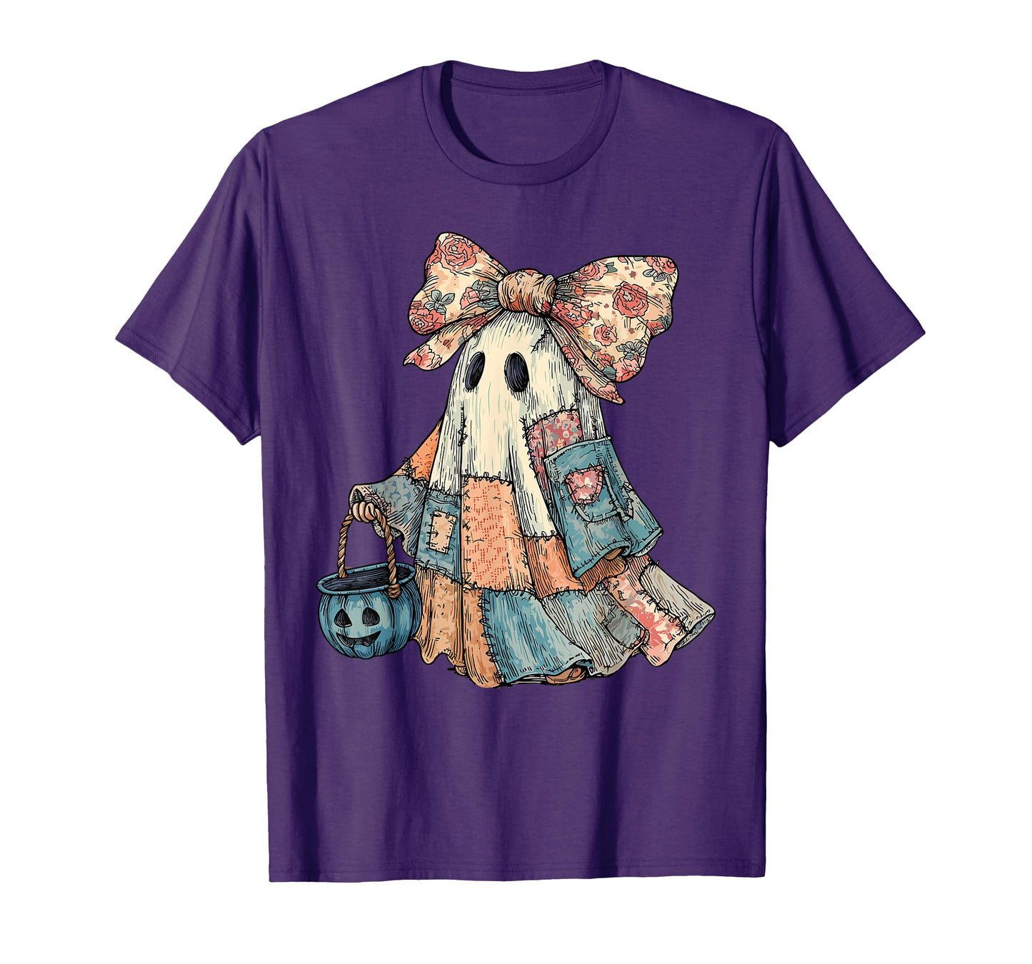 Denim Ghost Spooky Season Costume Coquette Women Girls T-Shirt