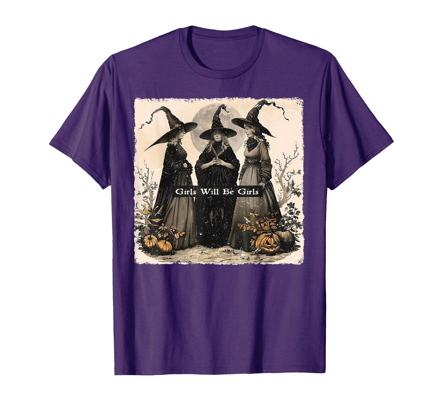 Halloween Spooky Witch Girl Will Be Girls Feminist Women T-Shirt