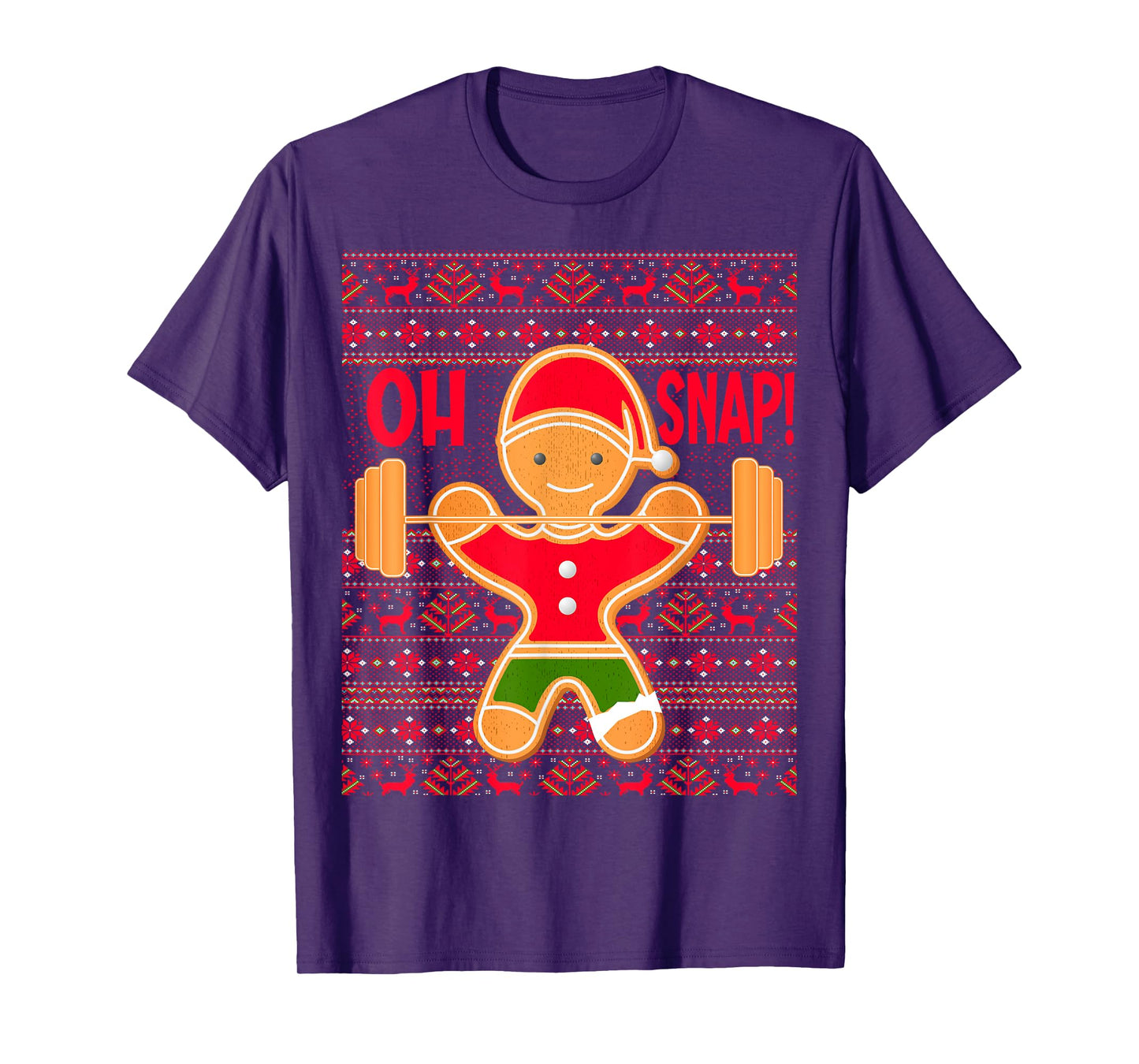 "Oh Snap" Gingerbread Man LIFTMAS Ugly Christmas Gym Funny T-Shirt