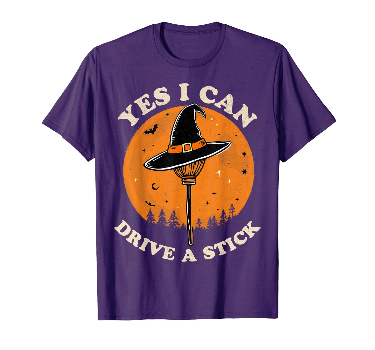 Yes I Can Drive a Stick Funny Halloween Witch Costume T-Shirt