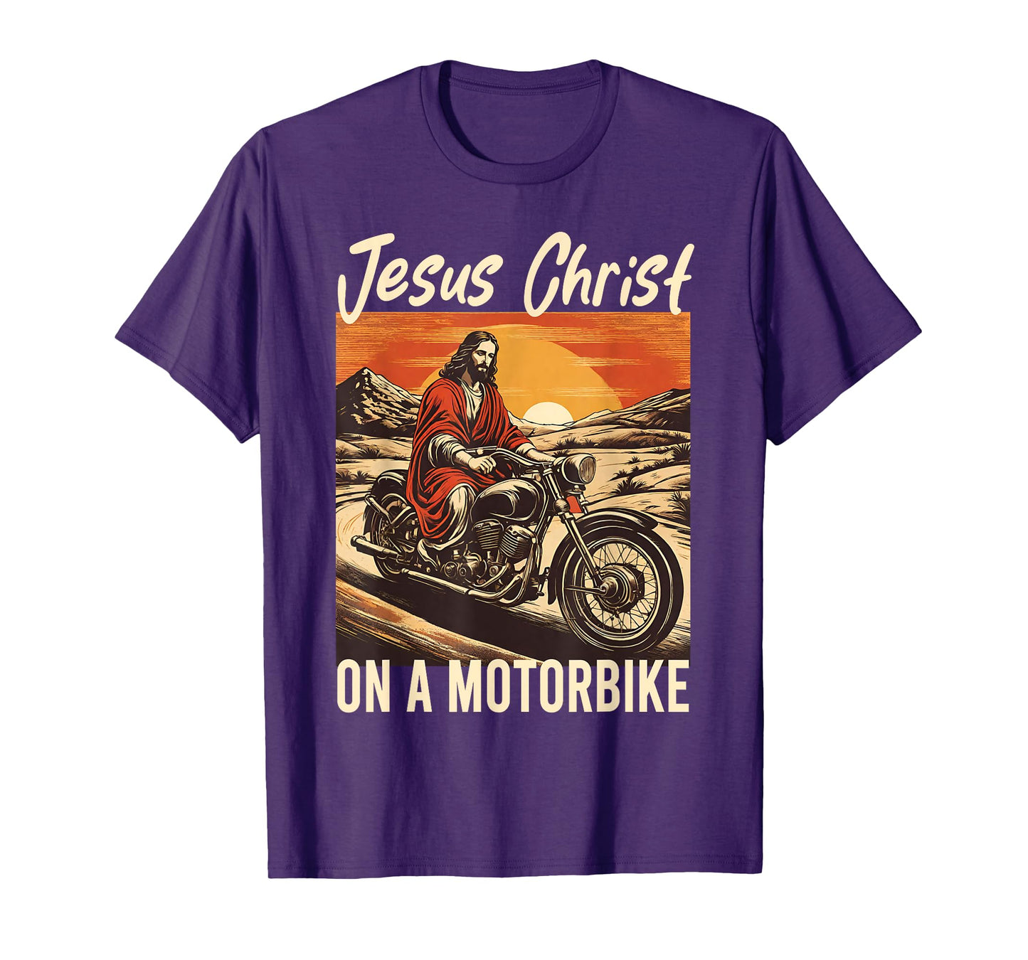 Jesus Christ On A Motorbike Jesus Biker Motorcycle Christian T-Shirt