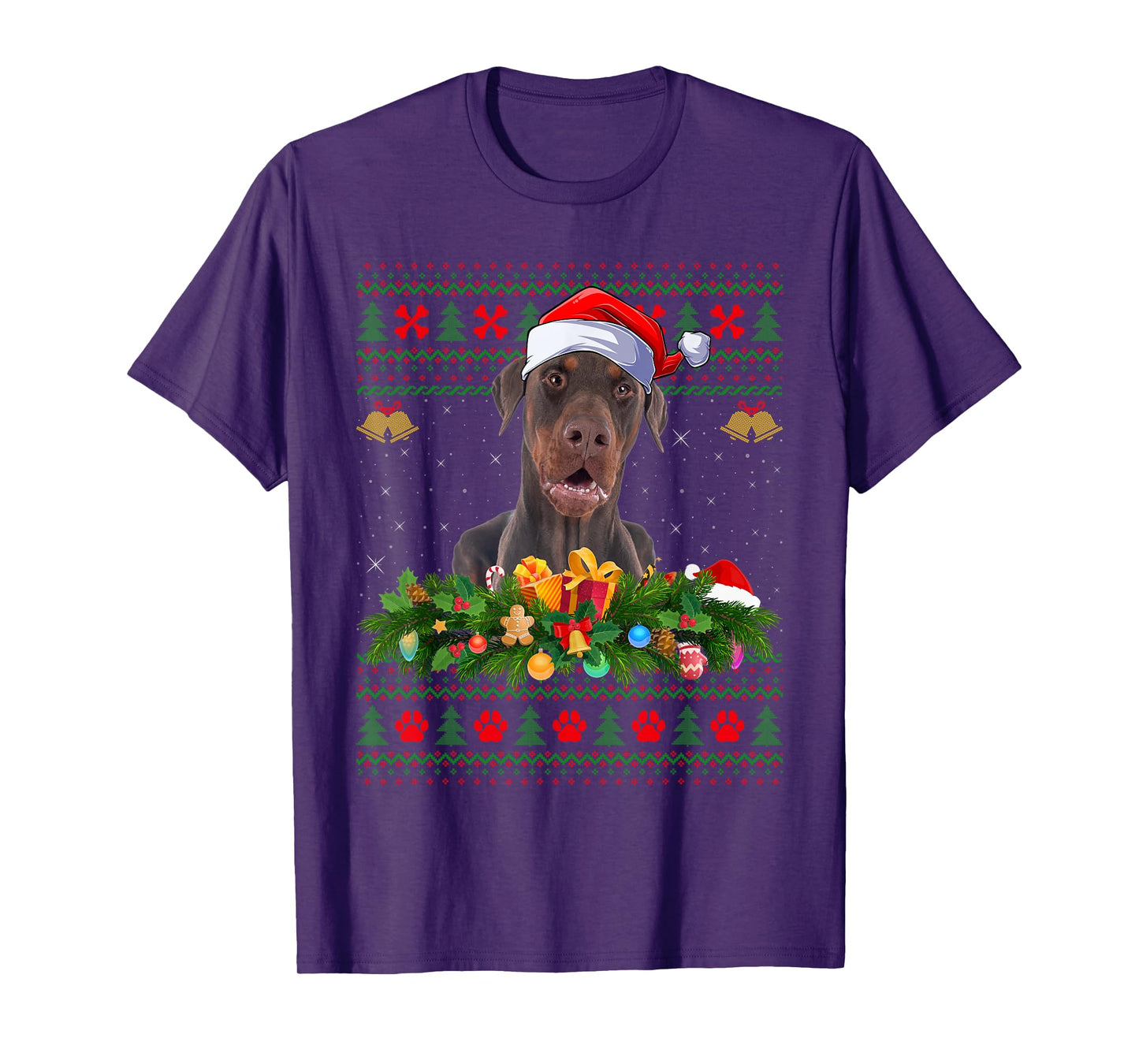 Doberman Dog Ugly Christmas Sweaters Pet Dogs Lover Xmas T-Shirt