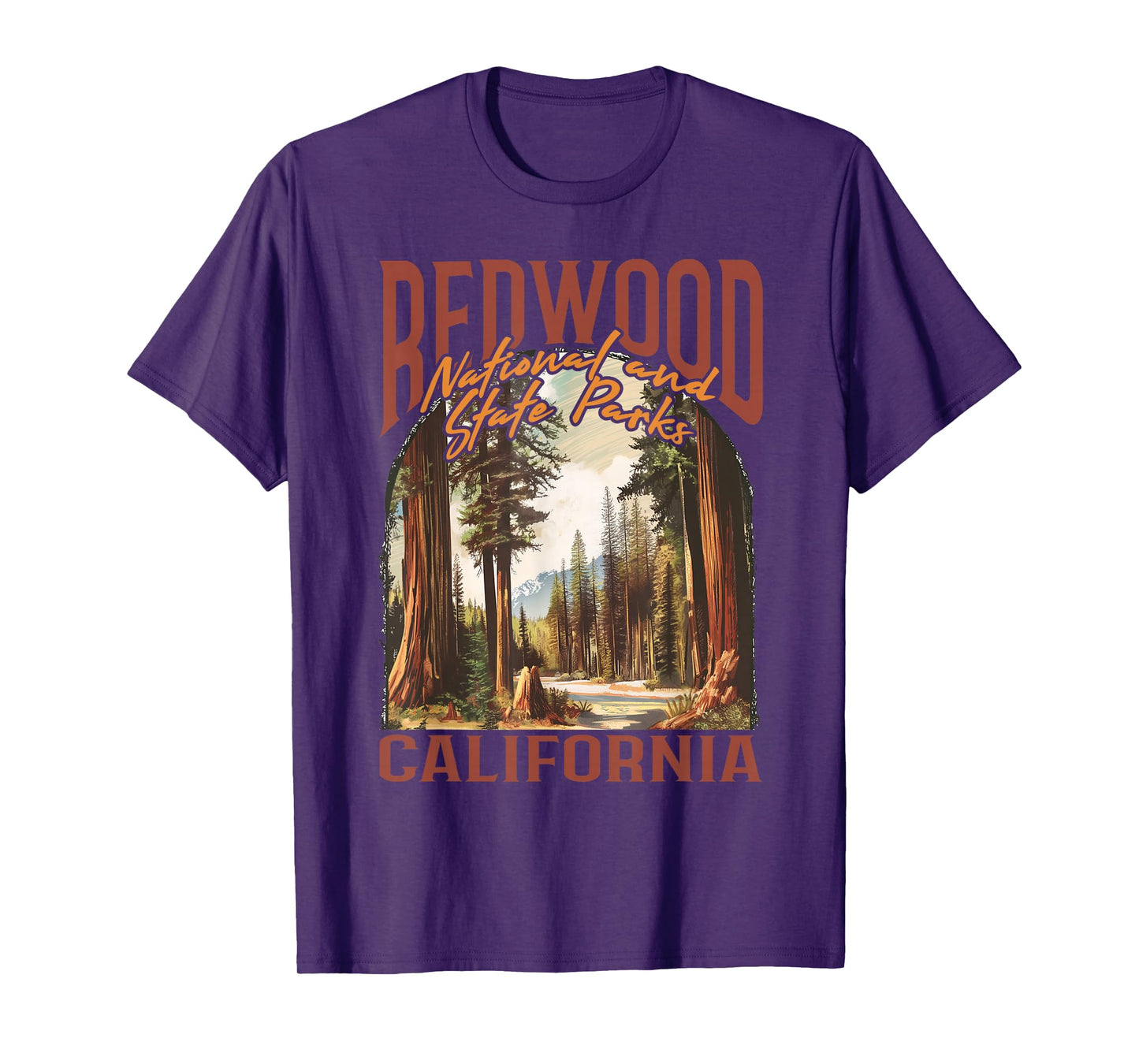Redwood USA National Park Vintage California Outdoors Retro T-Shirt