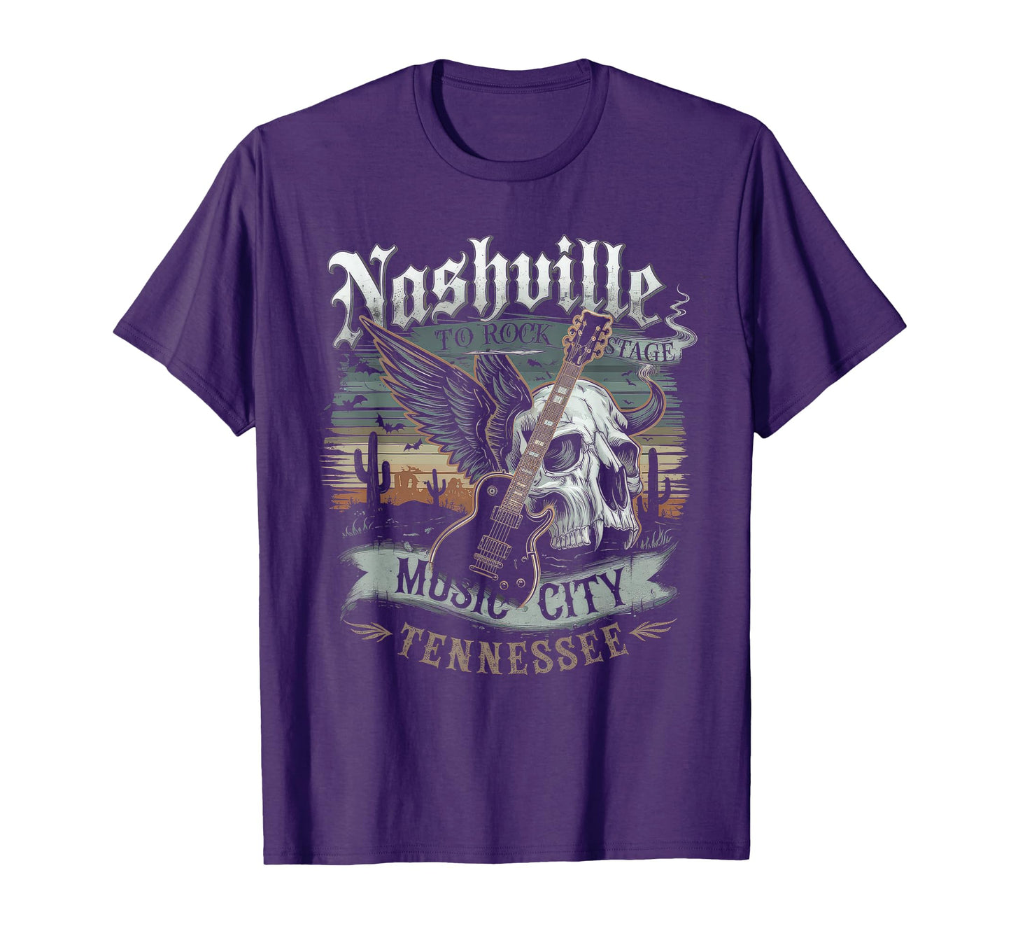 Nashville Music City Tshirt Women Men Tennessee Rock Country T-Shirt