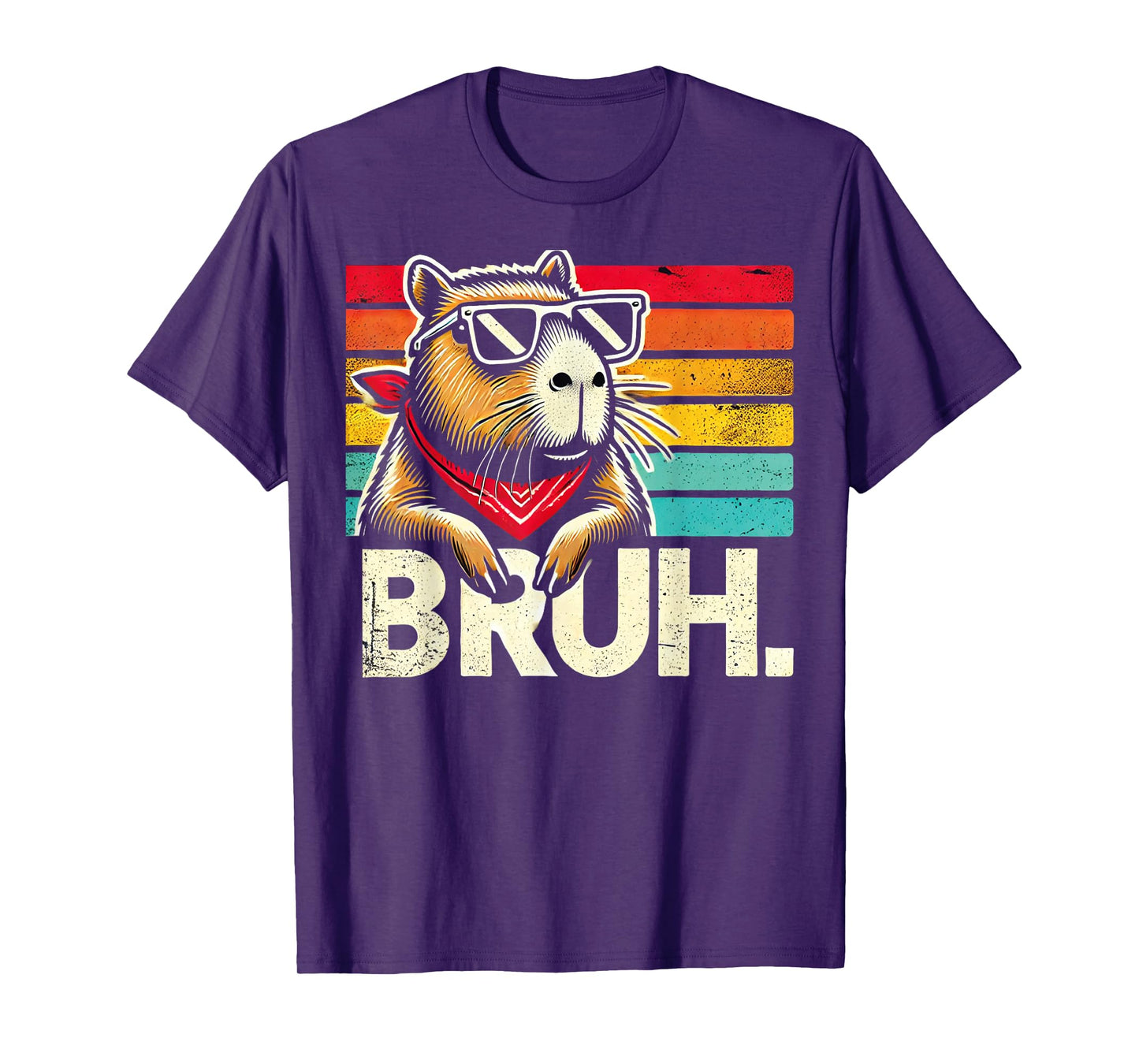 Gaming Capybara Bruh Retro Vintage Funny BRUH Kids Boys Girl T-Shirt