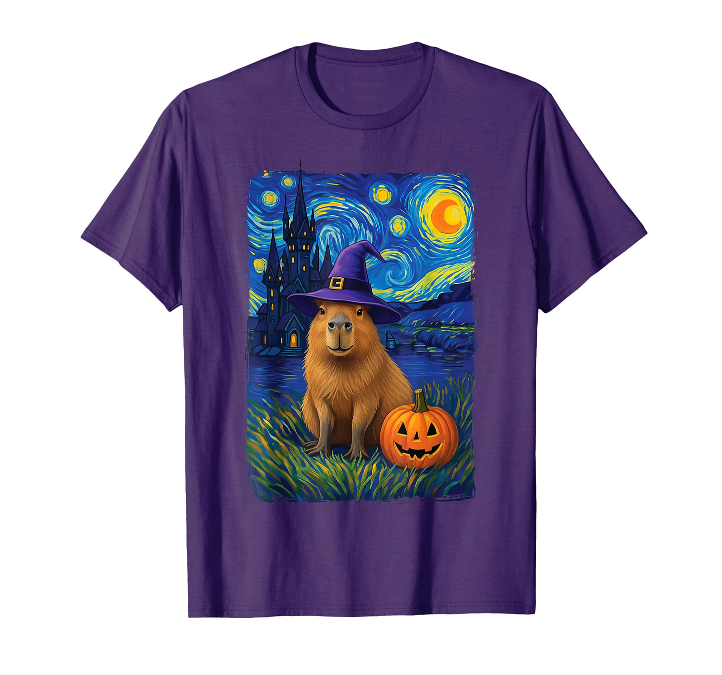 Capybara Starry Night Halloween Costume T-Shirt