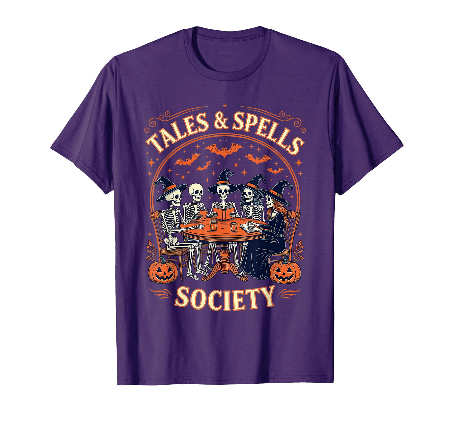 Tales & Spells Society Skeleton Witch Book Club T-Shirt