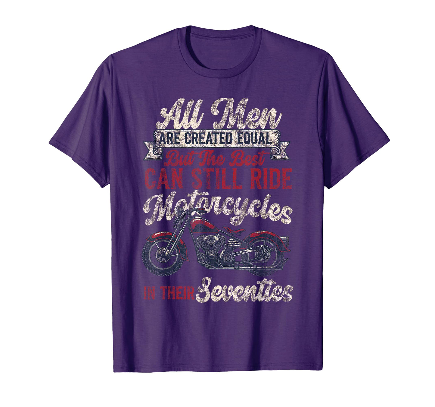 Classic Motorcycle Biker Grandpa 70th Birthday All Men Are T-Shirt