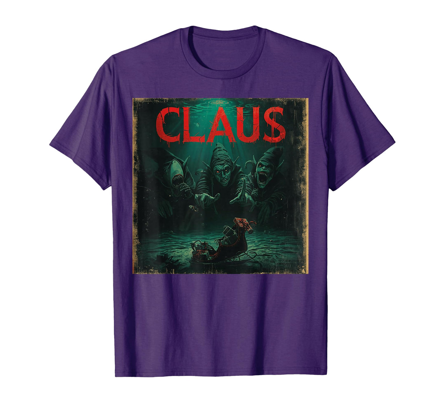 Creepy Claus Horror Christmas Dark Elf Top T-Shirt