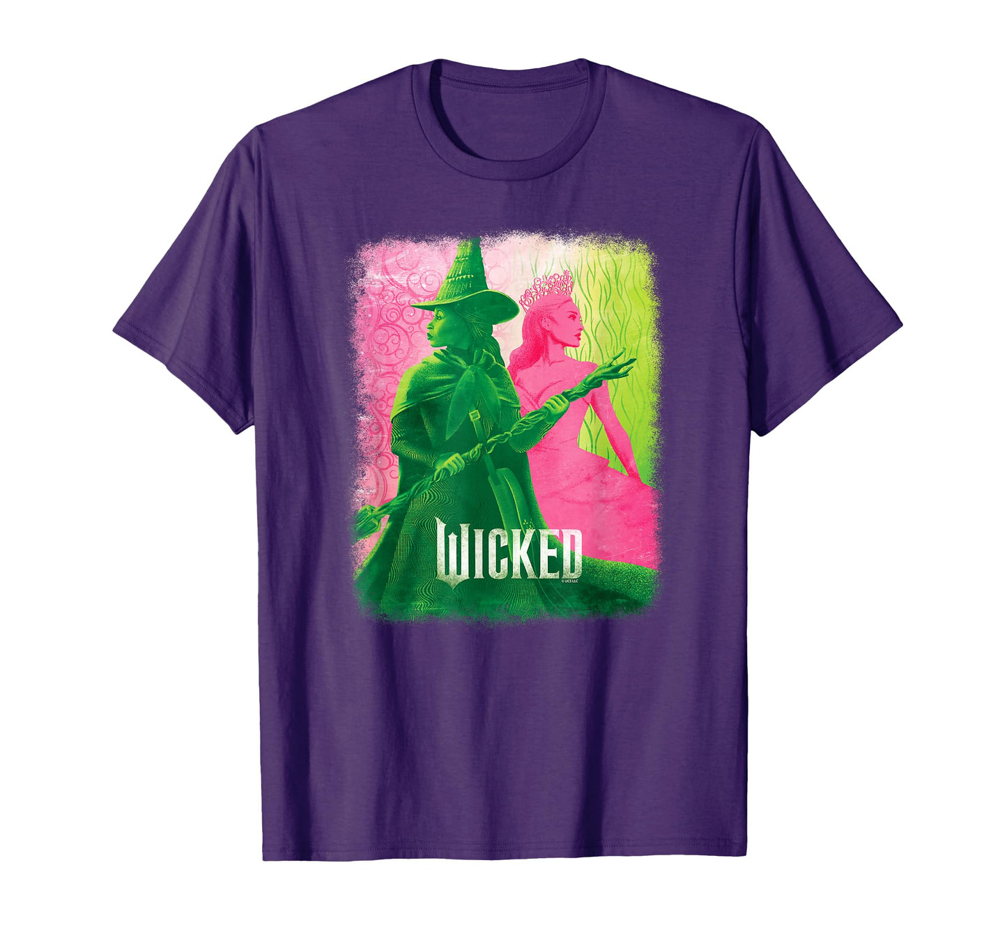 Wicked Unisex-Kids Movie Tie-In T-Shirt, Black, Small, Short Sleeve, Crew Neck, Tonal Effect Movie Design