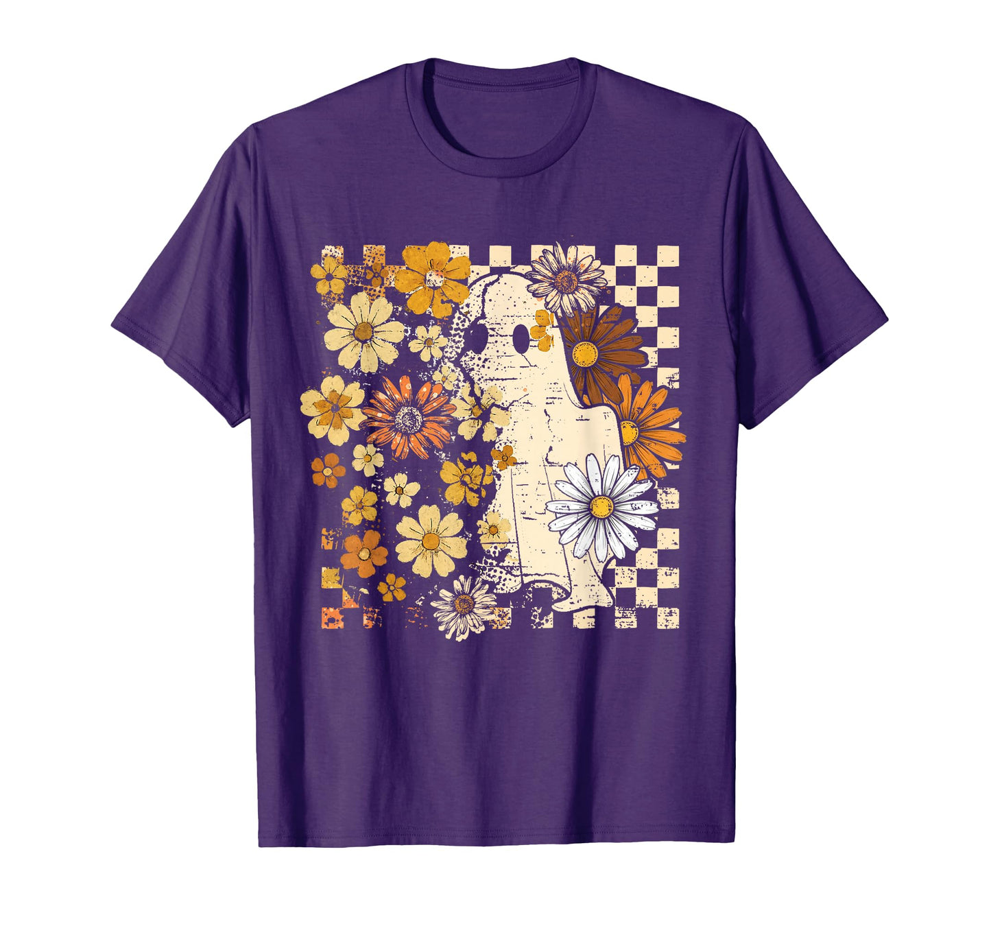 Vintage Ghost Floral Halloween Fall Thankgiving Costume T-Shirt