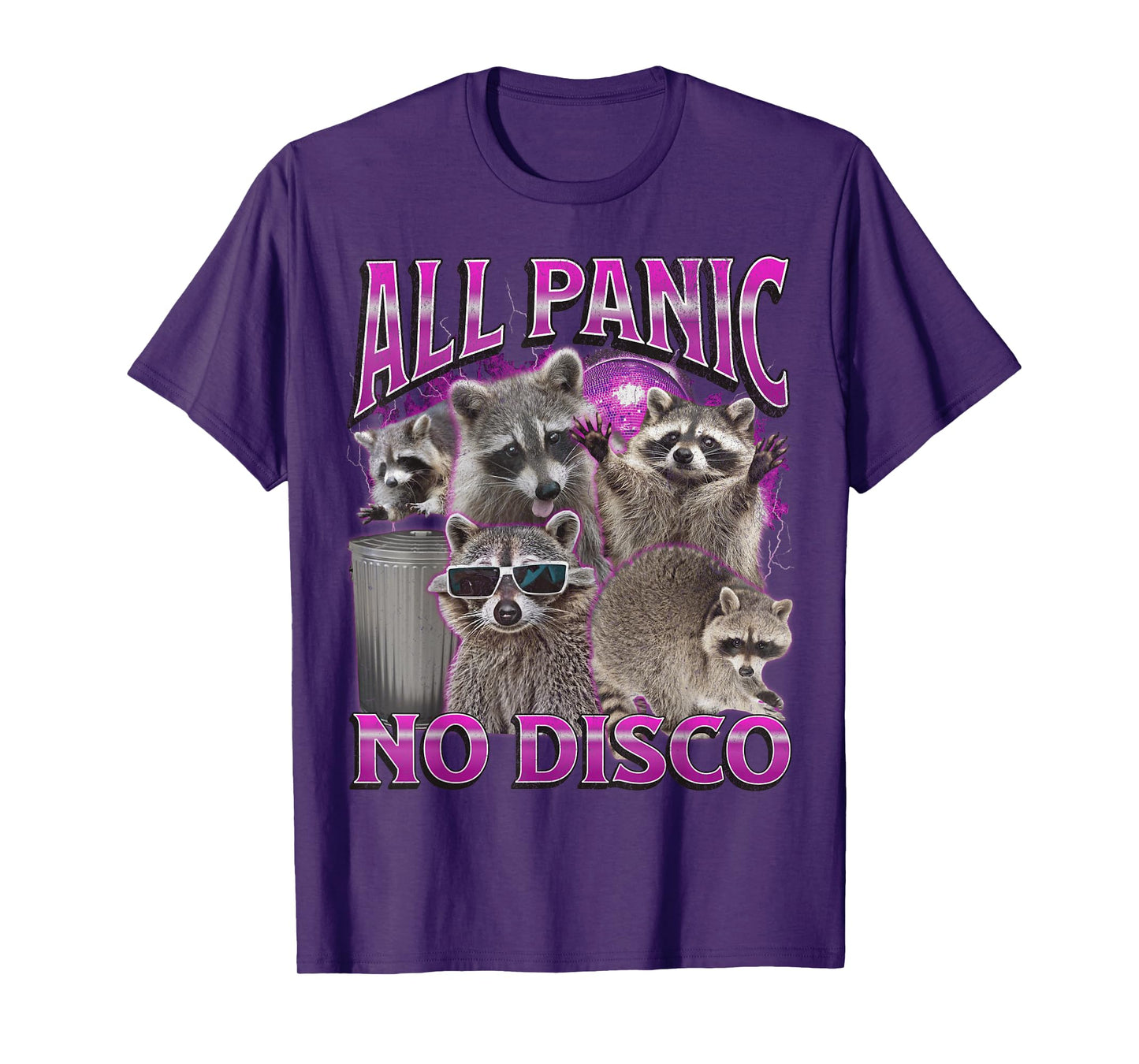 All Panic No Disco Funny Raccoon Meme Bootleg Graphic 90s T-Shirt