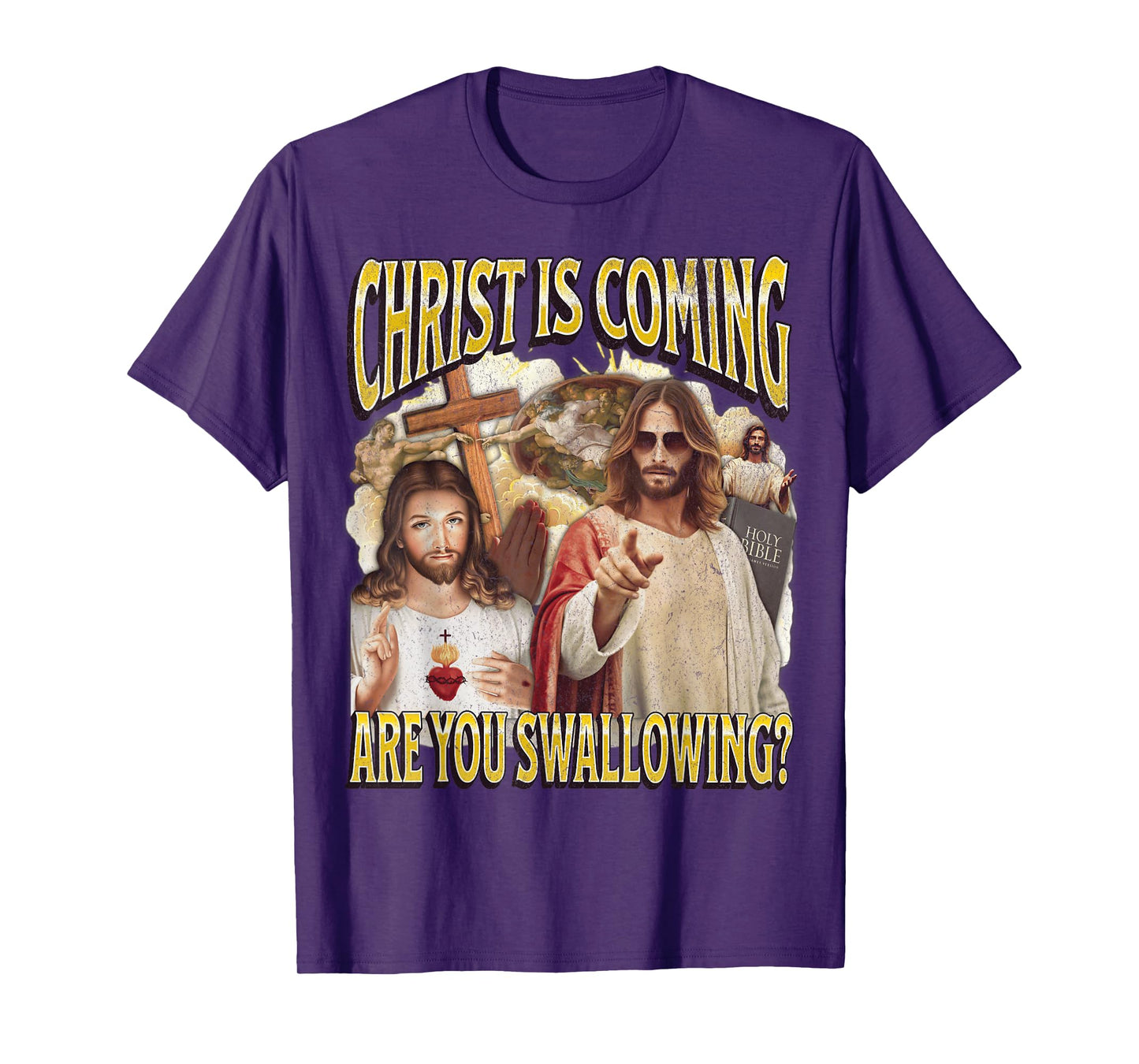 Christ Is Coming Funny Offensive Jesus Adult Humor Bootleg T-Shirt