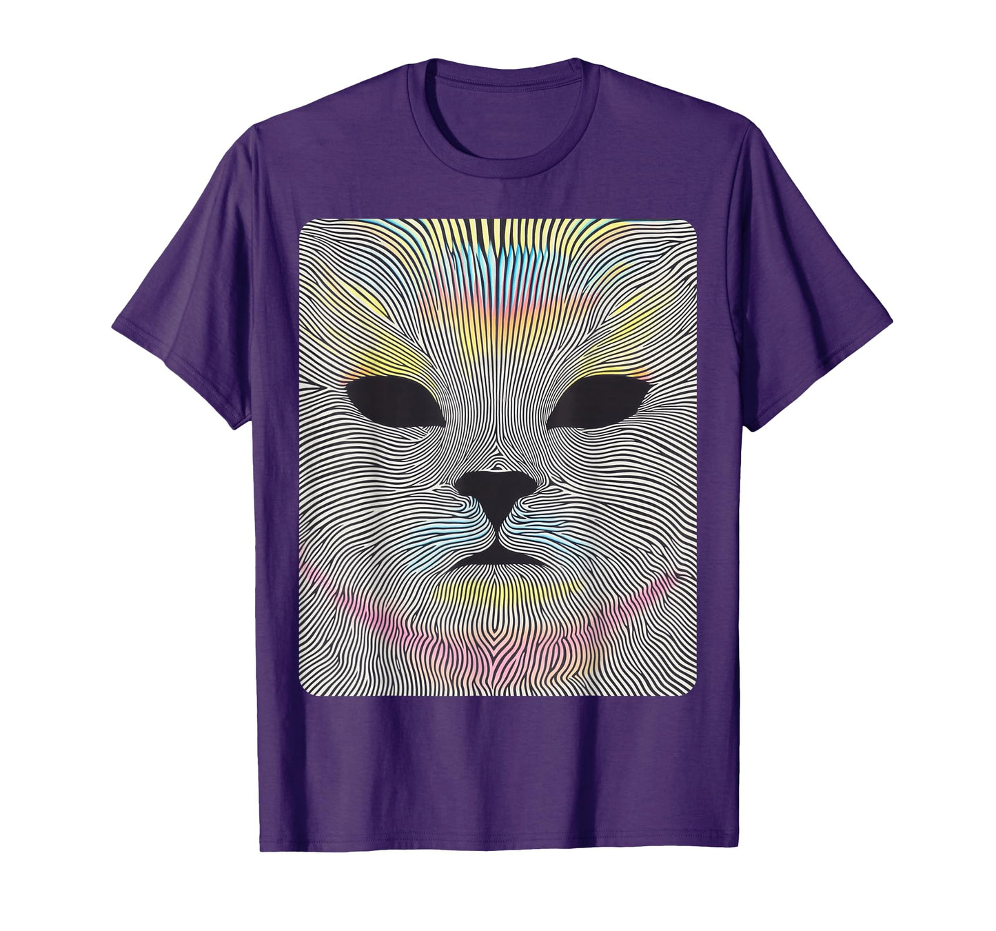 Pop Art Colorful Cat Optical Illusion Artwork T-Shirt