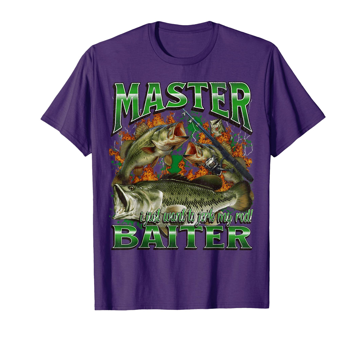 Master Baiter Funny Offensive Fishing Meme Bootleg Graphic T-Shirt