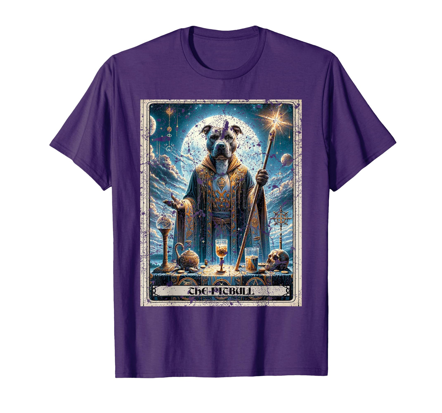 A Pitbull Tarot Card Dog T-Shirt