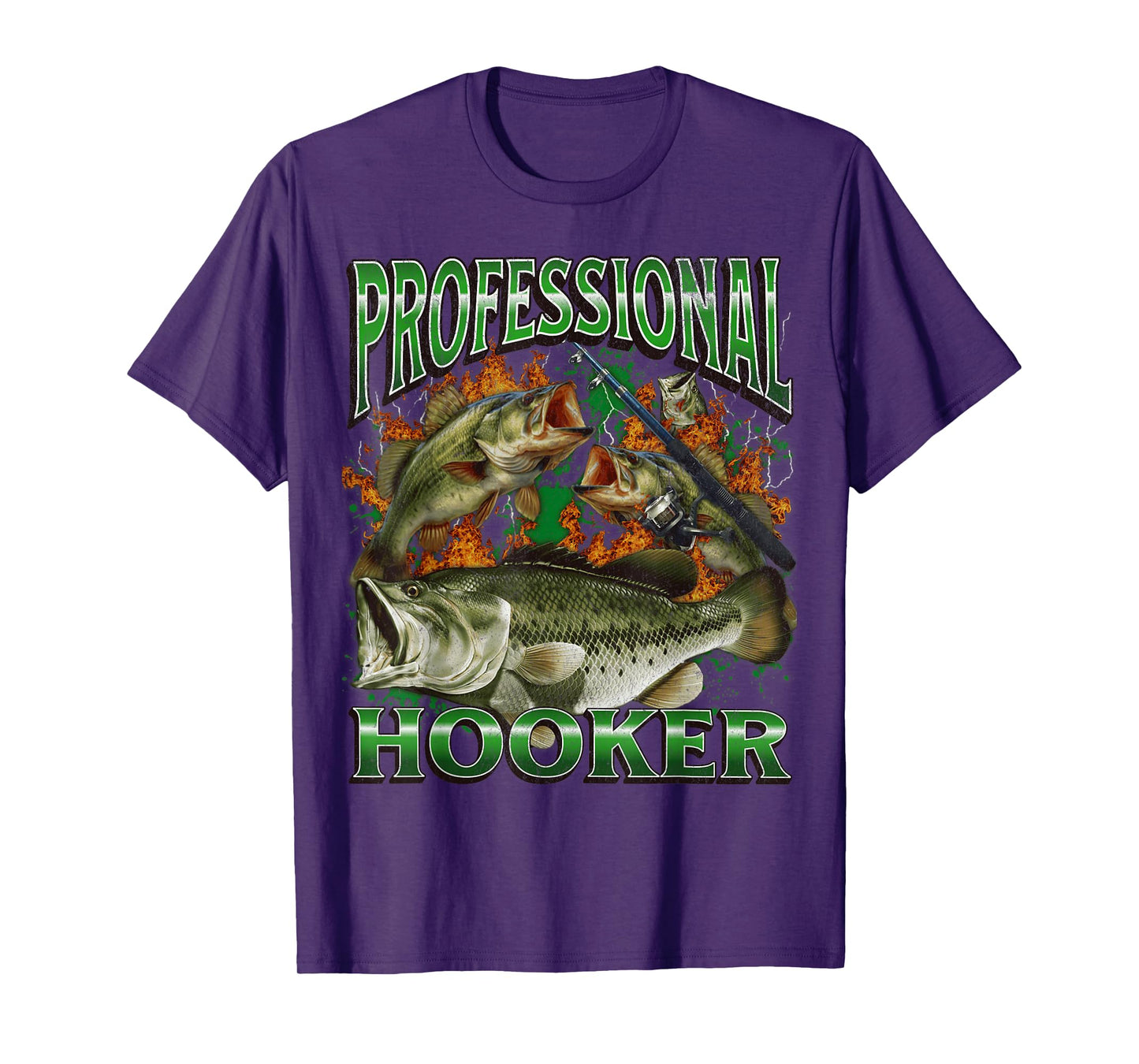 Professional Hooker Funny Offensive Fishing Meme Bootleg T-Shirt