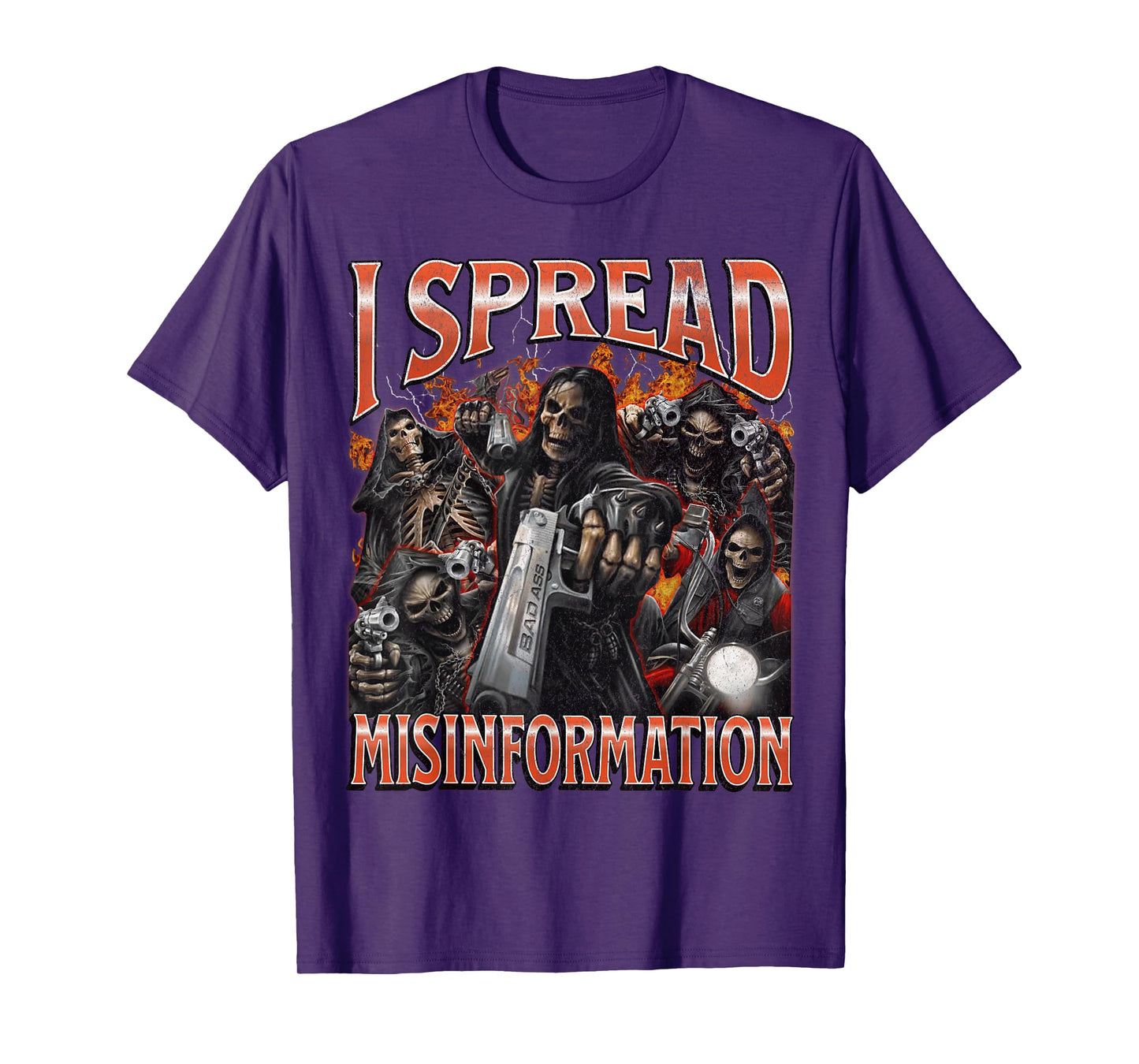 I Spread Misinformation Funny Hard Skeleton Meme Bootleg T-Shirt