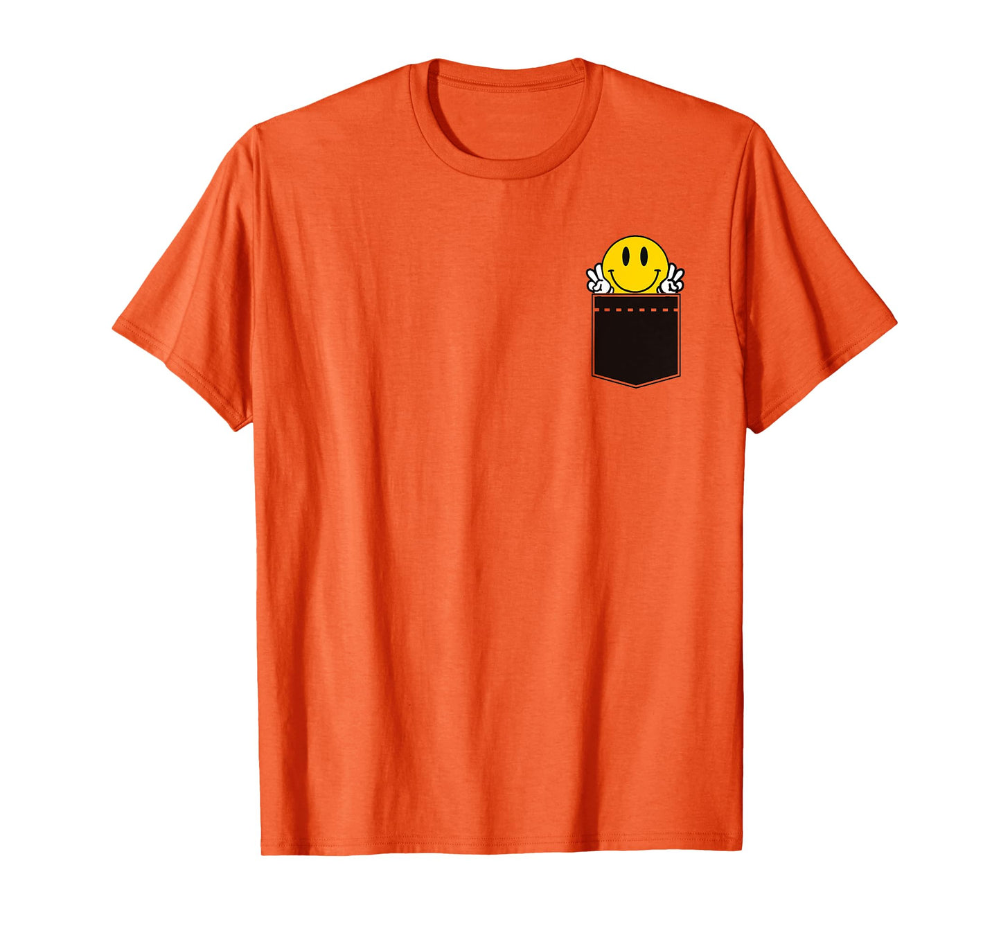 Yellow Smile Face Cute Checkered Peace Smiling Happy Face T-Shirt