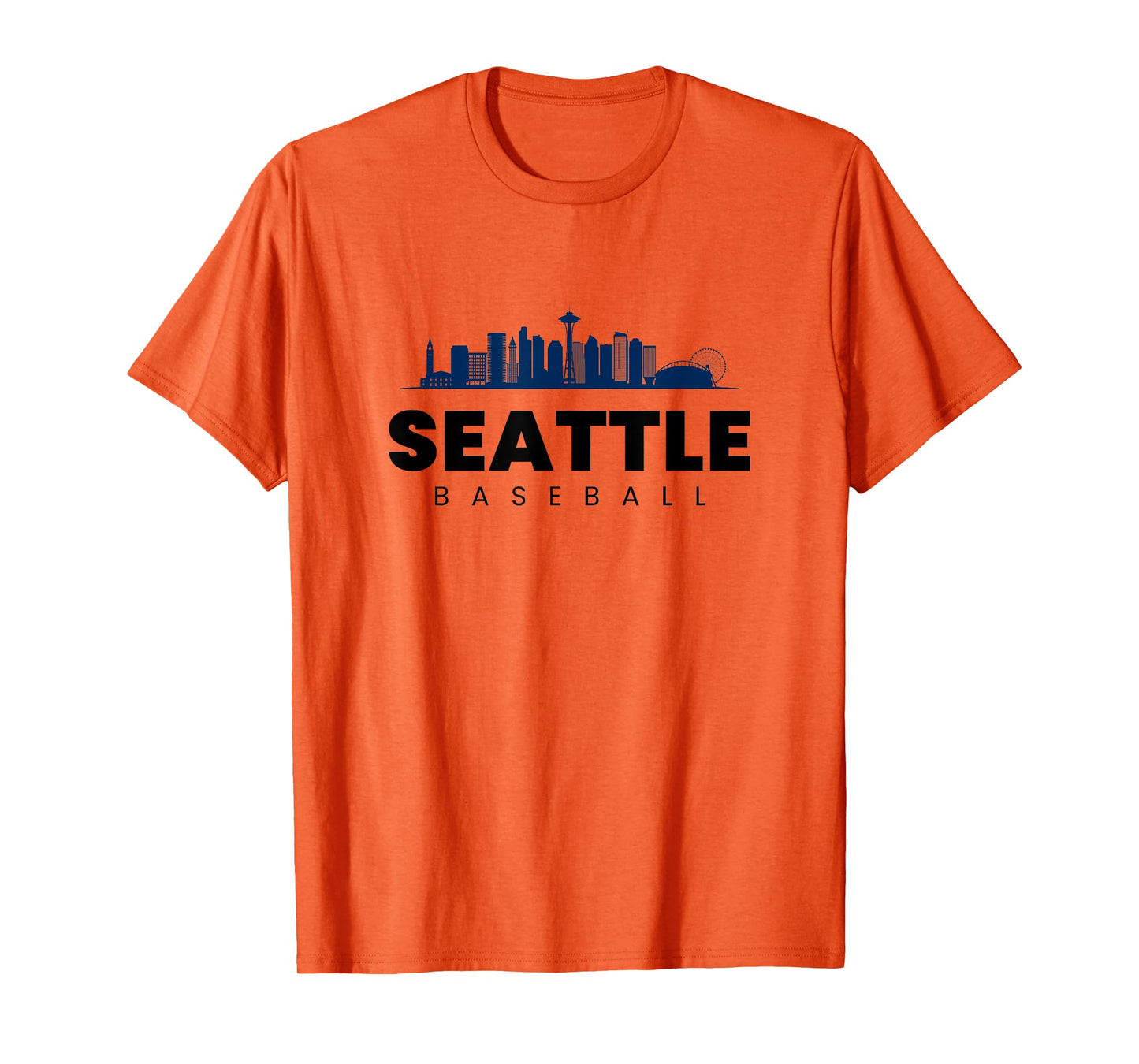 Seattle Baseball Vintage City Skyline Minimal Baseball Lover T-Shirt