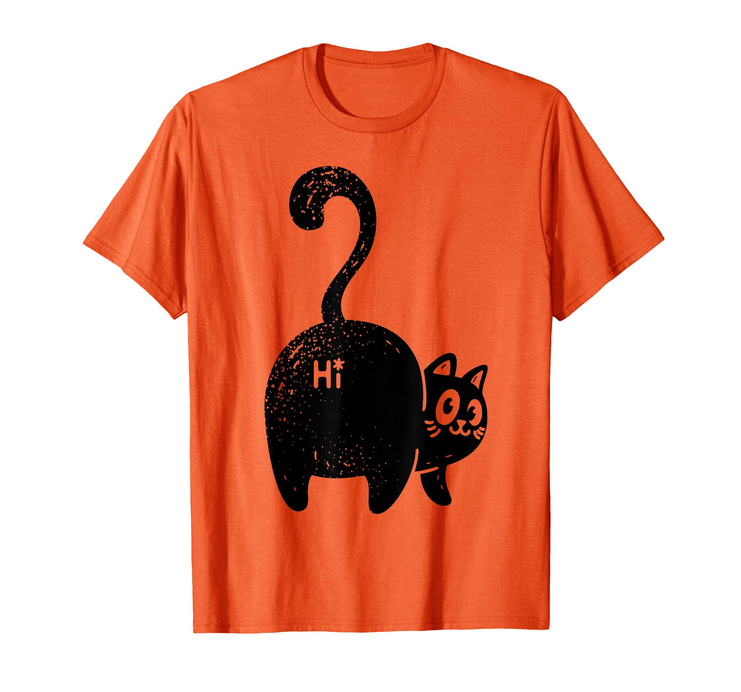 Funny Hello Black Cat Butt Tee Gift for Cat Lovers Men Women Girls Kids T-Shirt