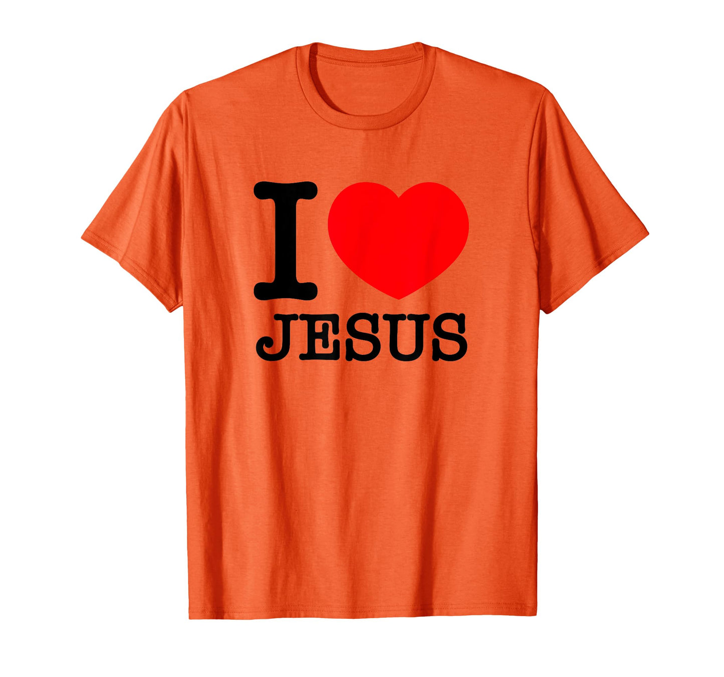I Love (Heart) Jesus T-Shirt - Red Heart Black Text Design T-Shirt