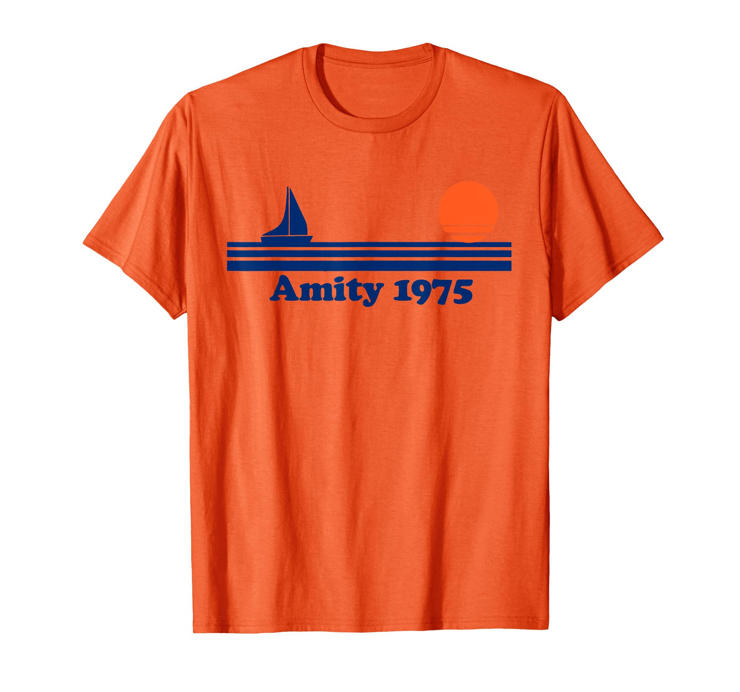 Vintage Amity 1975 Sunset Retro Sailboat Sunrise Summer T-Shirt
