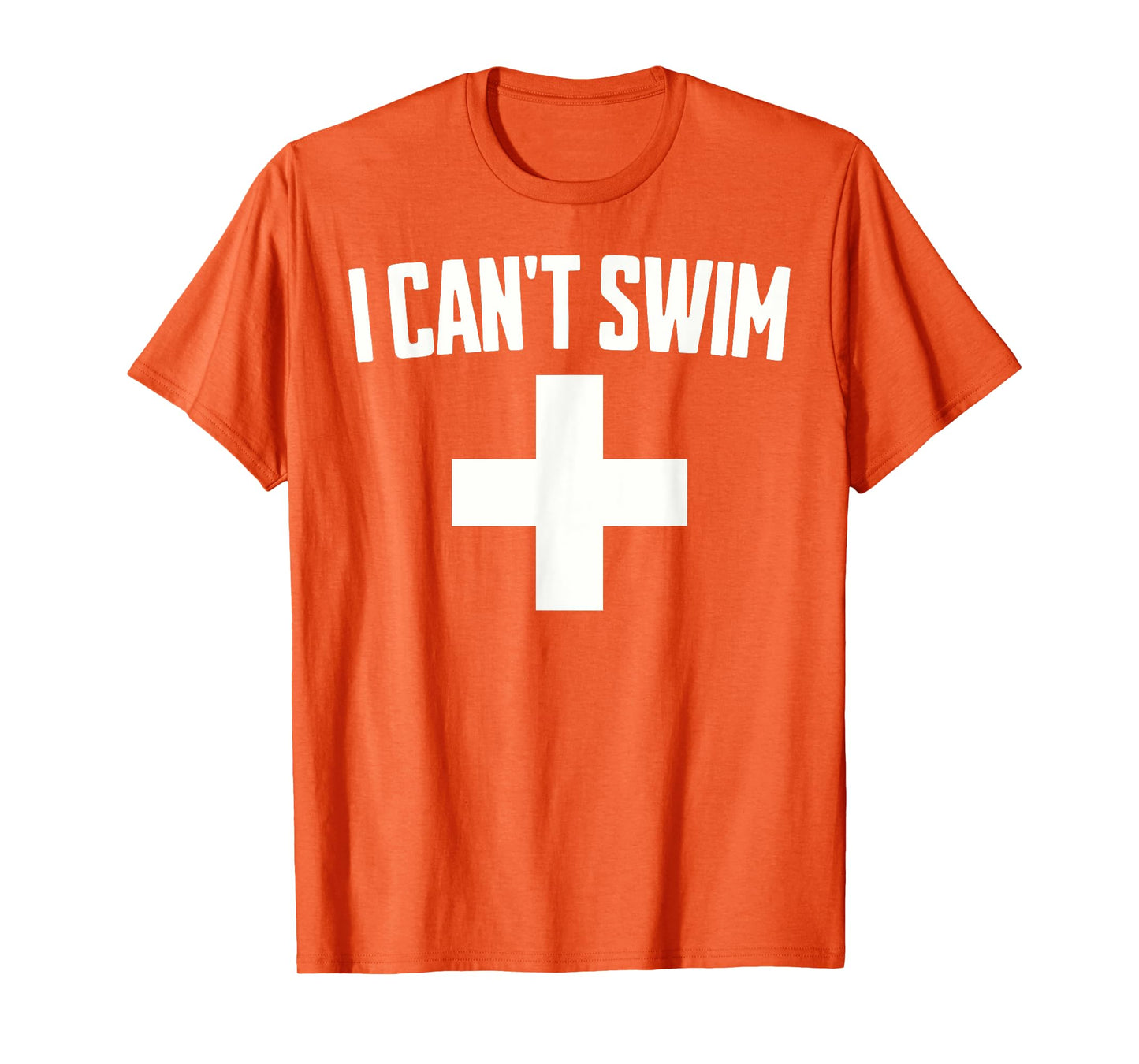 Summer Humor Funny Pool Lifeguard Tee I Can't Swim T-Shirt for Men
