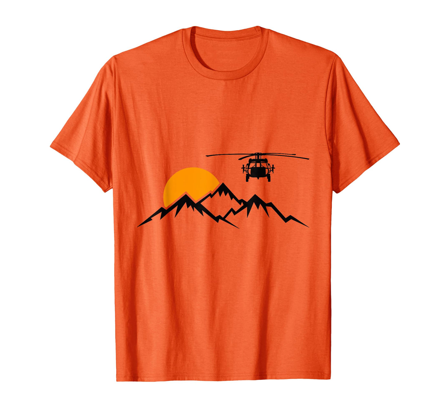 UH-60 Black Hawk Flying Over Mountain Military Helicopter T-Shirt
