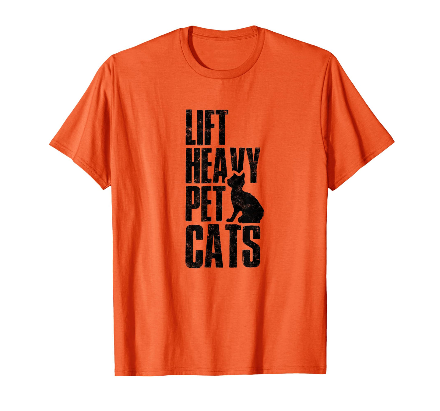 Lift Heavy Pet Cats Funny Gym Workout - Gym Deadlifting Abs T-Shirt