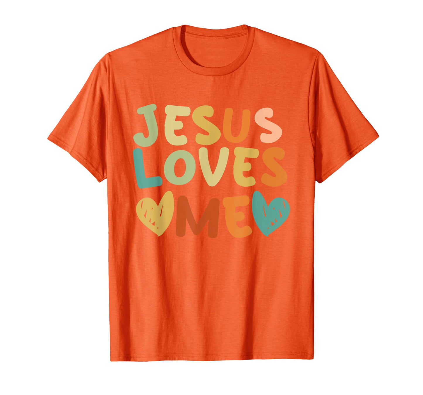 Groovy Jesus Loves Me Biblical Christian Church Retro T-Shirt