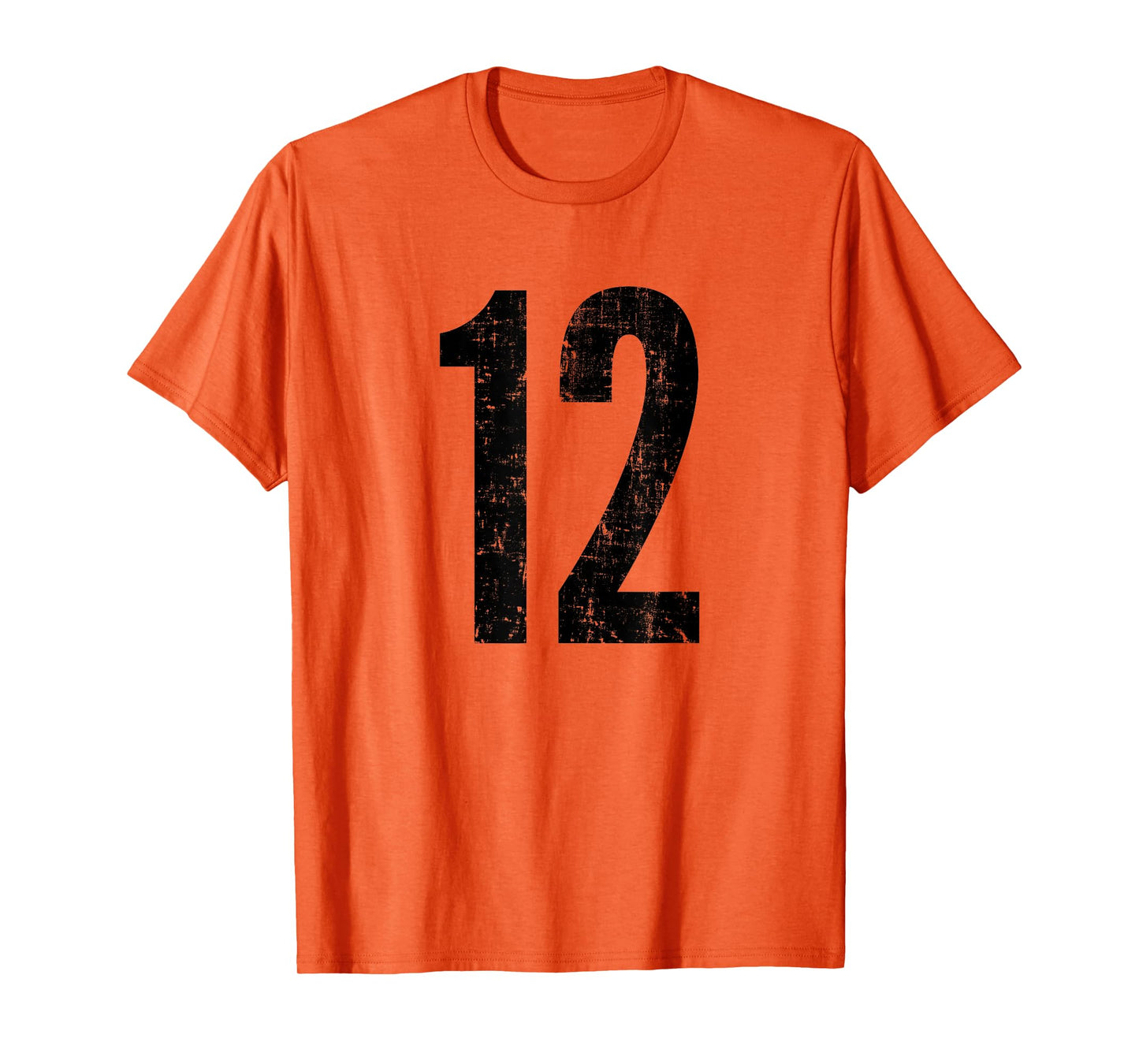 Number 12 Distressed Vintage Twelve Sports Training Practice T-Shirt
