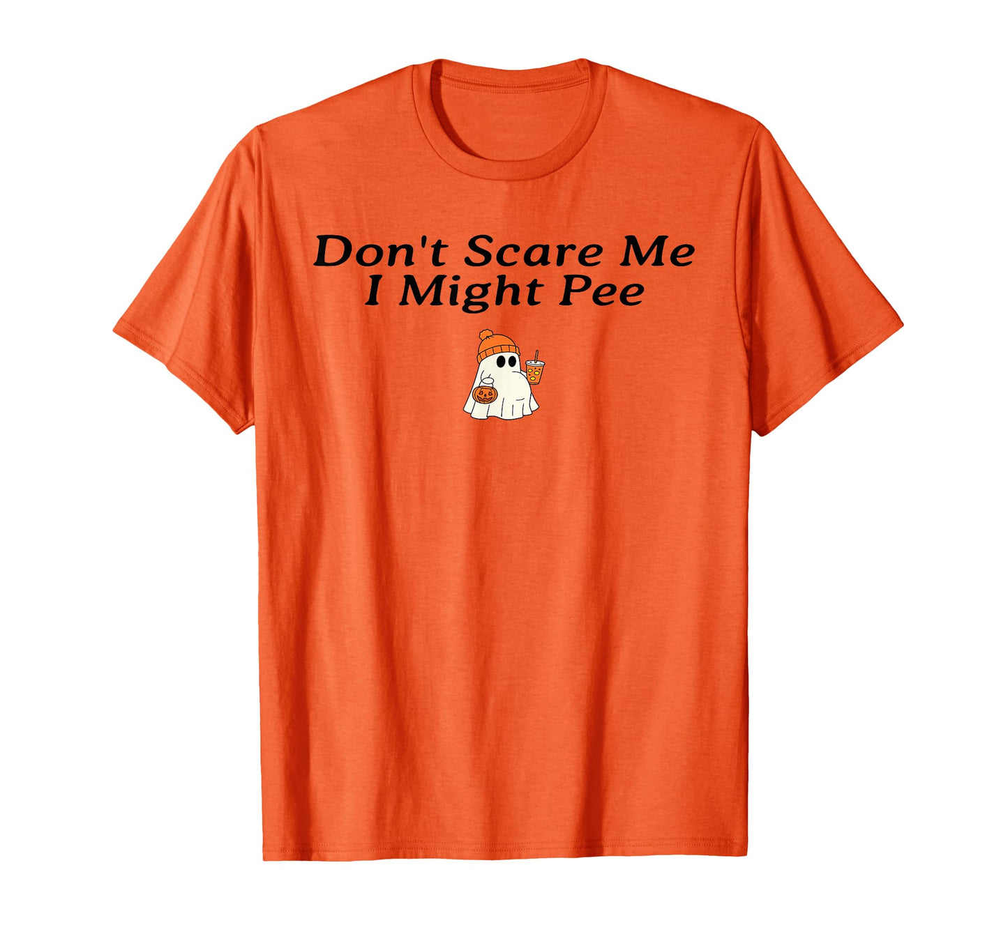 Don't Scare Me I Might Pee Funny Halloween Pregnant Ghost T-Shirt