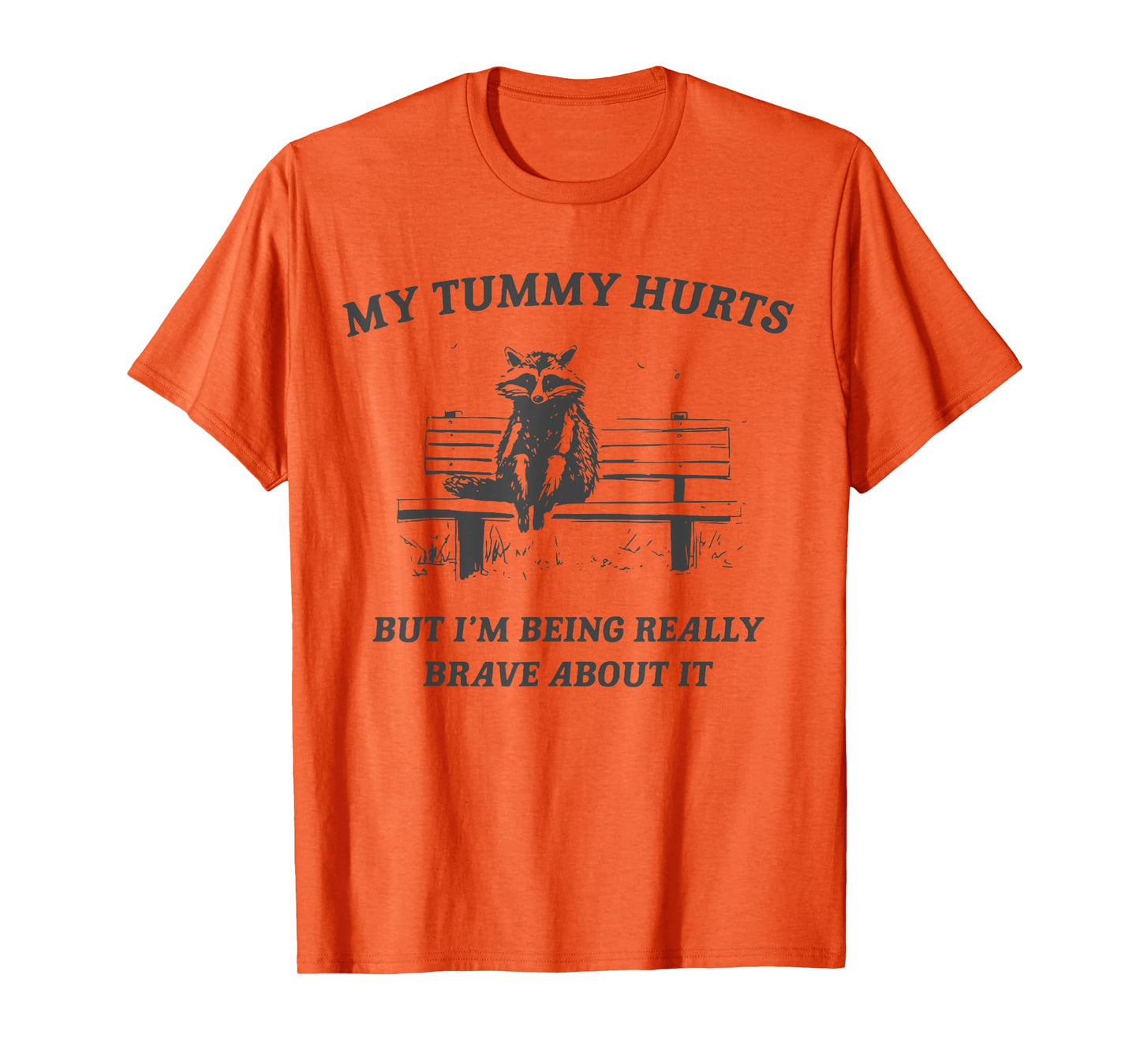 my tummy hurts but i'm being brave about it raccoon vintage T-Shirt