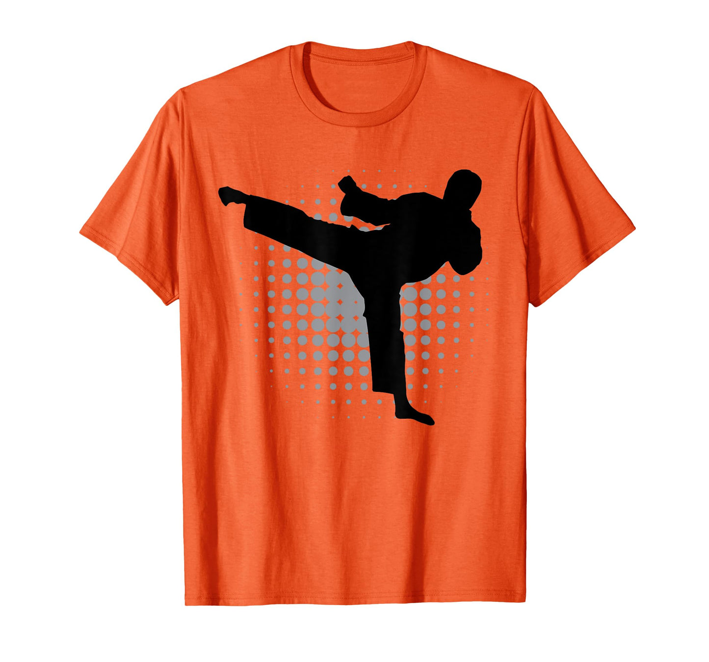 Taekwondo Kick Silhouette Karate Boys Girls Martial Arts T-Shirt