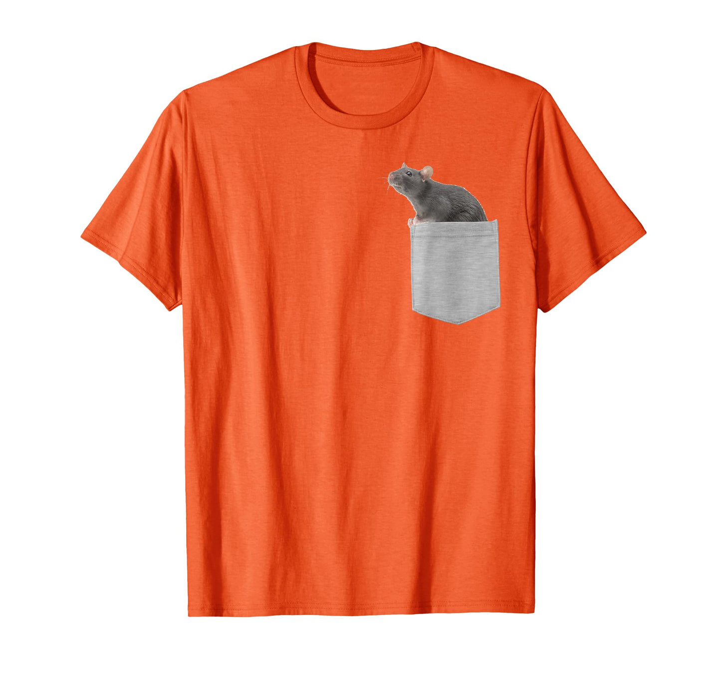 Animal in Your Pocket Rat T-Shirt - Grey - Small - Boys - Unisex - Short Sleeve - Cotton & Polyester Blend - Classic Fit - Cartoon Rat Design - All Occasions - Adult Size