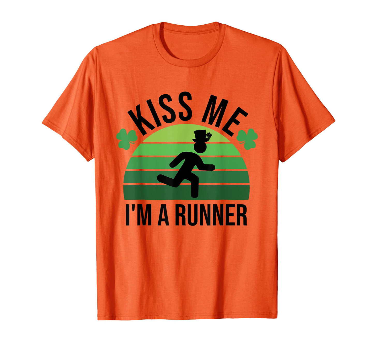 Kiss Me I'm A Runner Retro Marathon Running St Patrick's Day T-Shirt