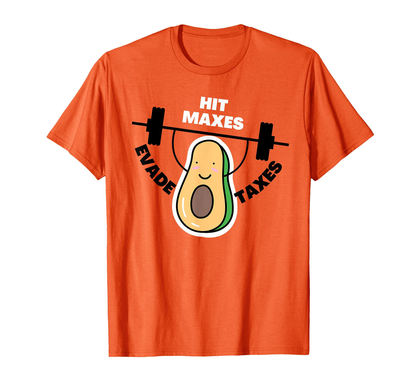 Funny Gym Weightlifting Hit Maxes Evade Taxes Workout T-Shirt