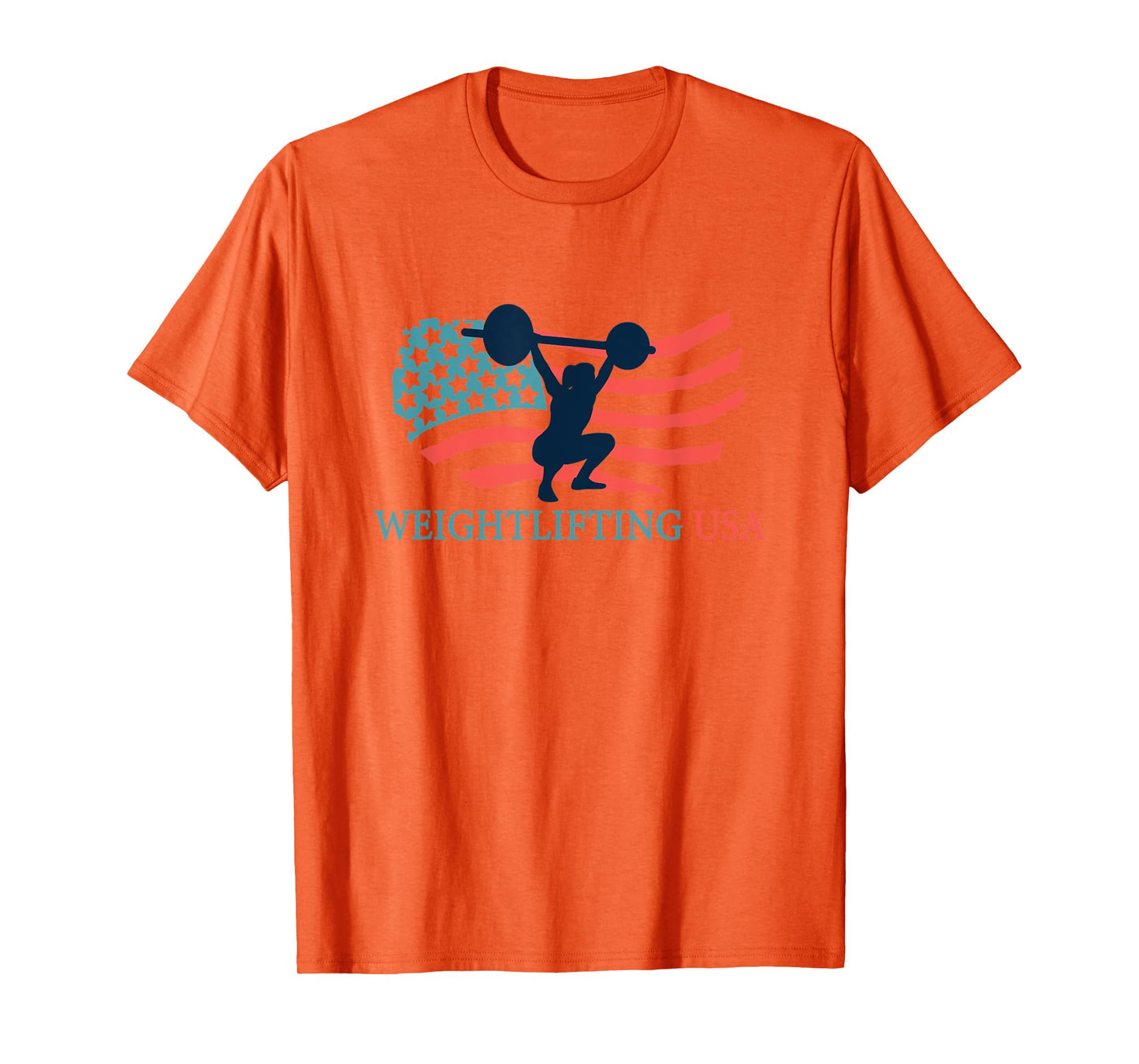 Weightlifter Gym Weightlifting USA Team Coach American Flag T-Shirt