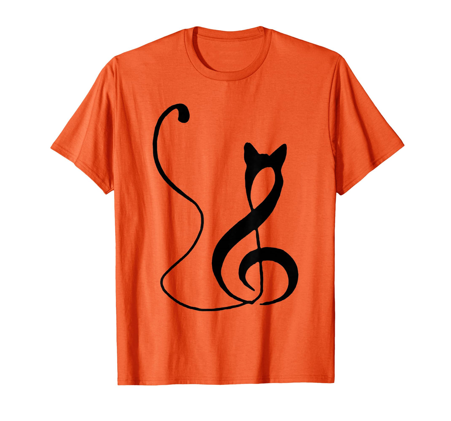 Music Note Inspired Cat Minimalist Music Lover Design T-Shirt