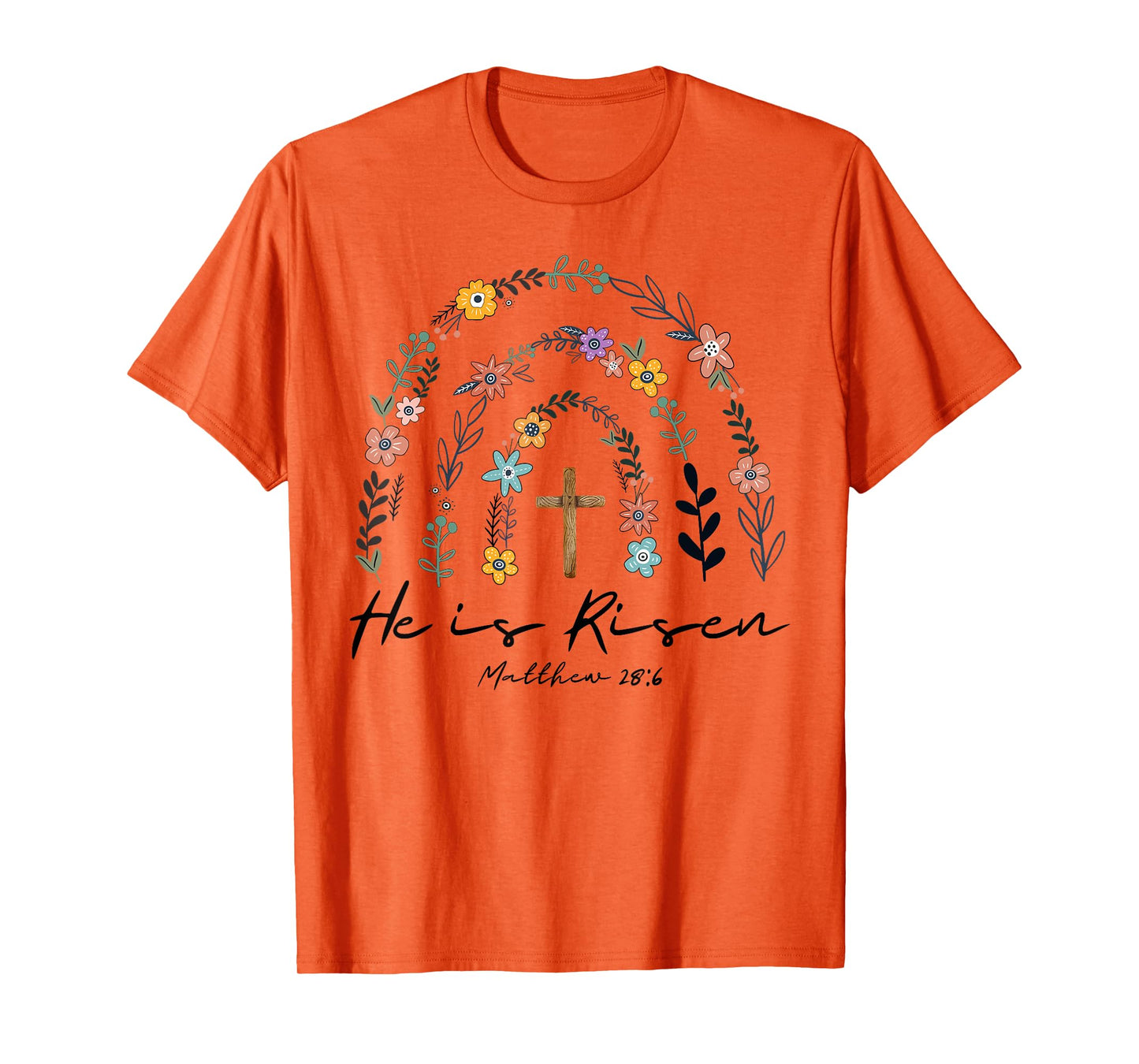 He Is Risen Spring Floral Rainbow Easter Christian Women Kid T-Shirt