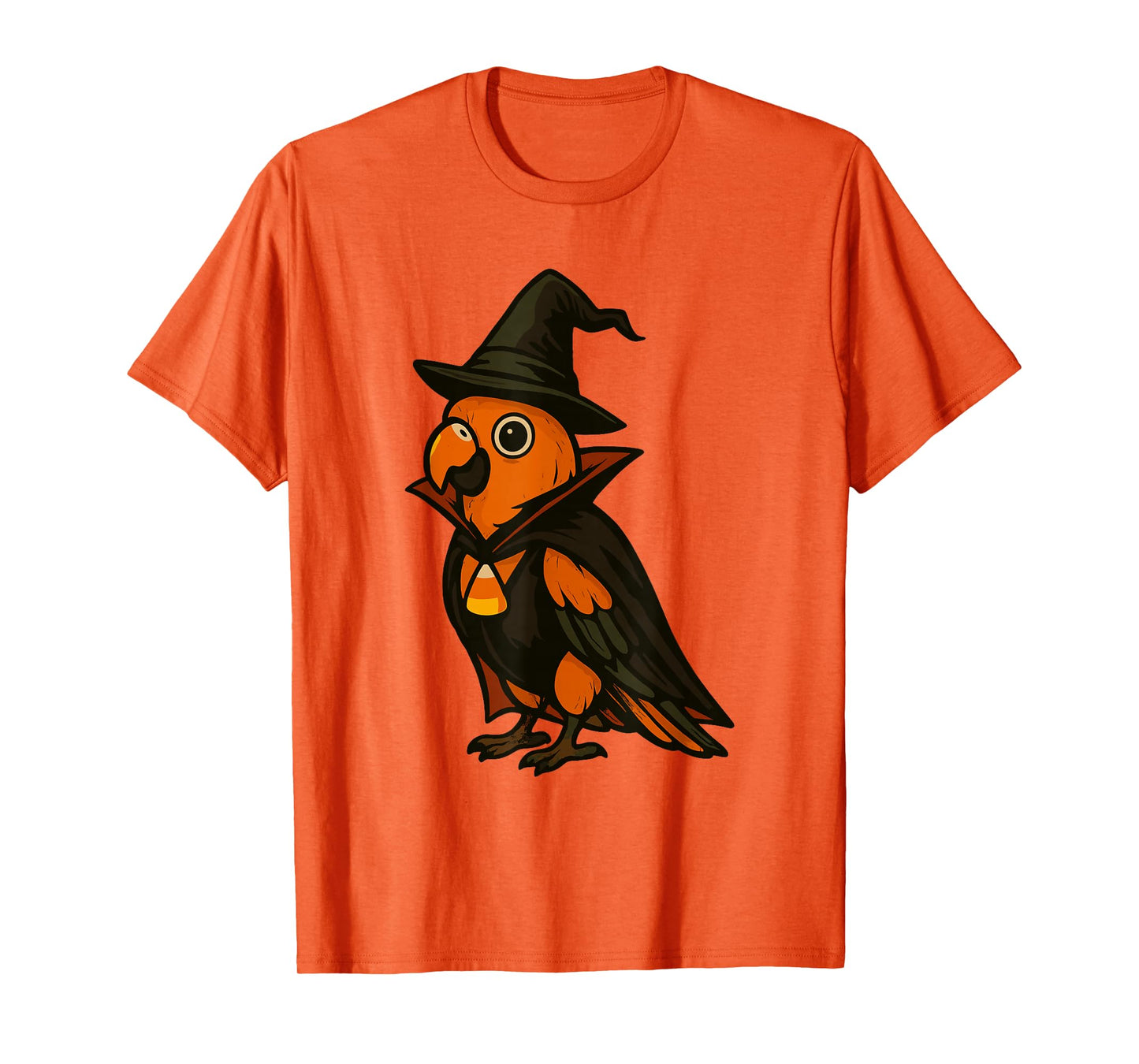 Halloween Parrot Dressed As a Witch Fun T-Shirt