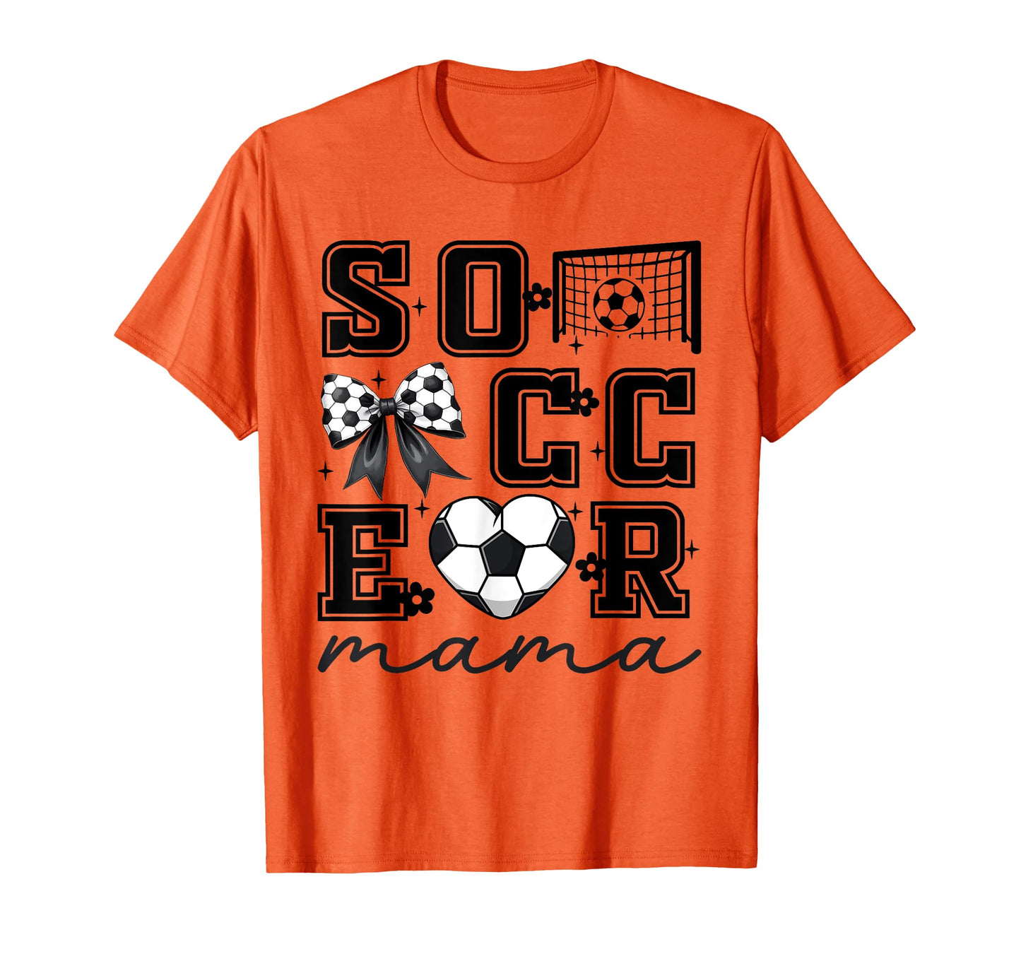 Soccer Mama Coquette Bow Funny Soccer Cheer Mama T-Shirt